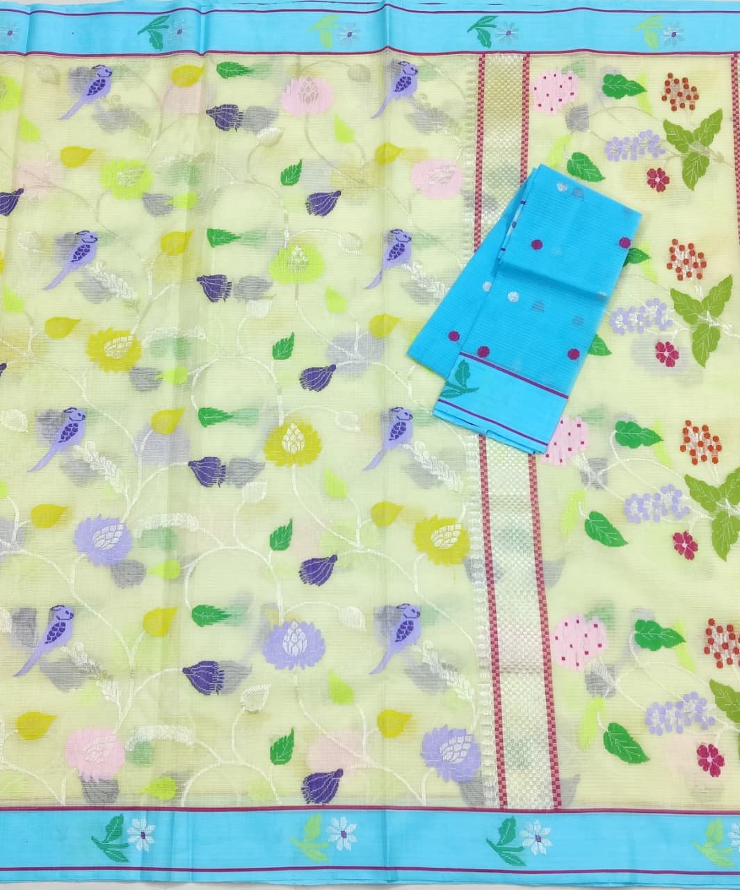 PURE ALL OVER JAAL ZARIKOTA HANDLOOM SAREE WITH BLOUSE_J522 - Image 3