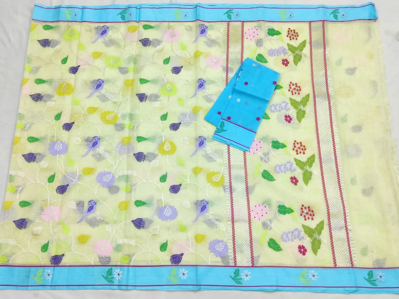 PURE ALL OVER JAAL ZARIKOTA HANDLOOM SAREE WITH BLOUSE_J522 - Image 4