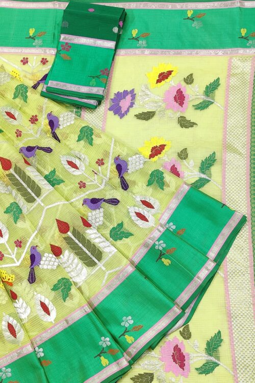 PURE ALL OVER JAAL ZARIKOTA HANDLOOM SAREE WITH BLOUSE_J523