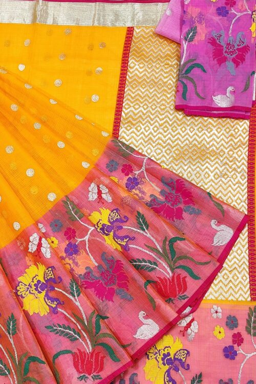 PURE BIG PAITHANI BORDER ZARIKOTA HANDLOOM SAREE S-134