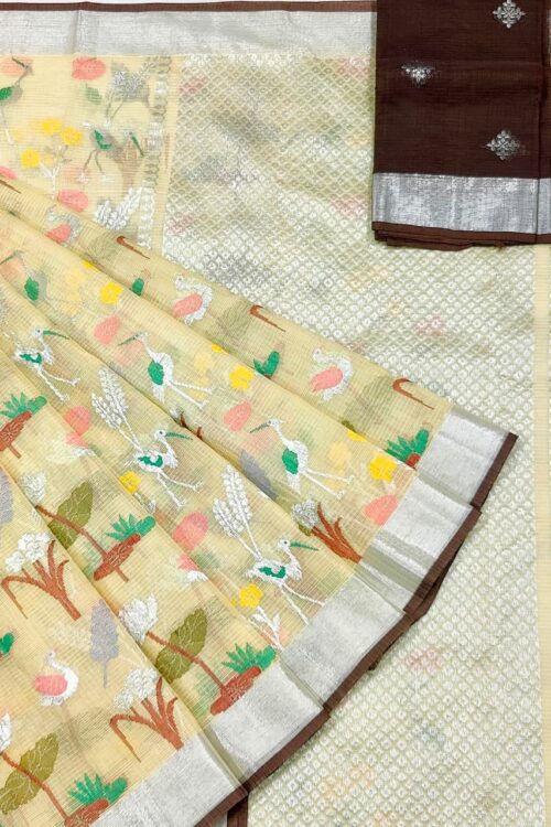 PURE ALL OVER JAAL ZARIKOTA HANDLOOM SAREE WITH BLOUSE_J524