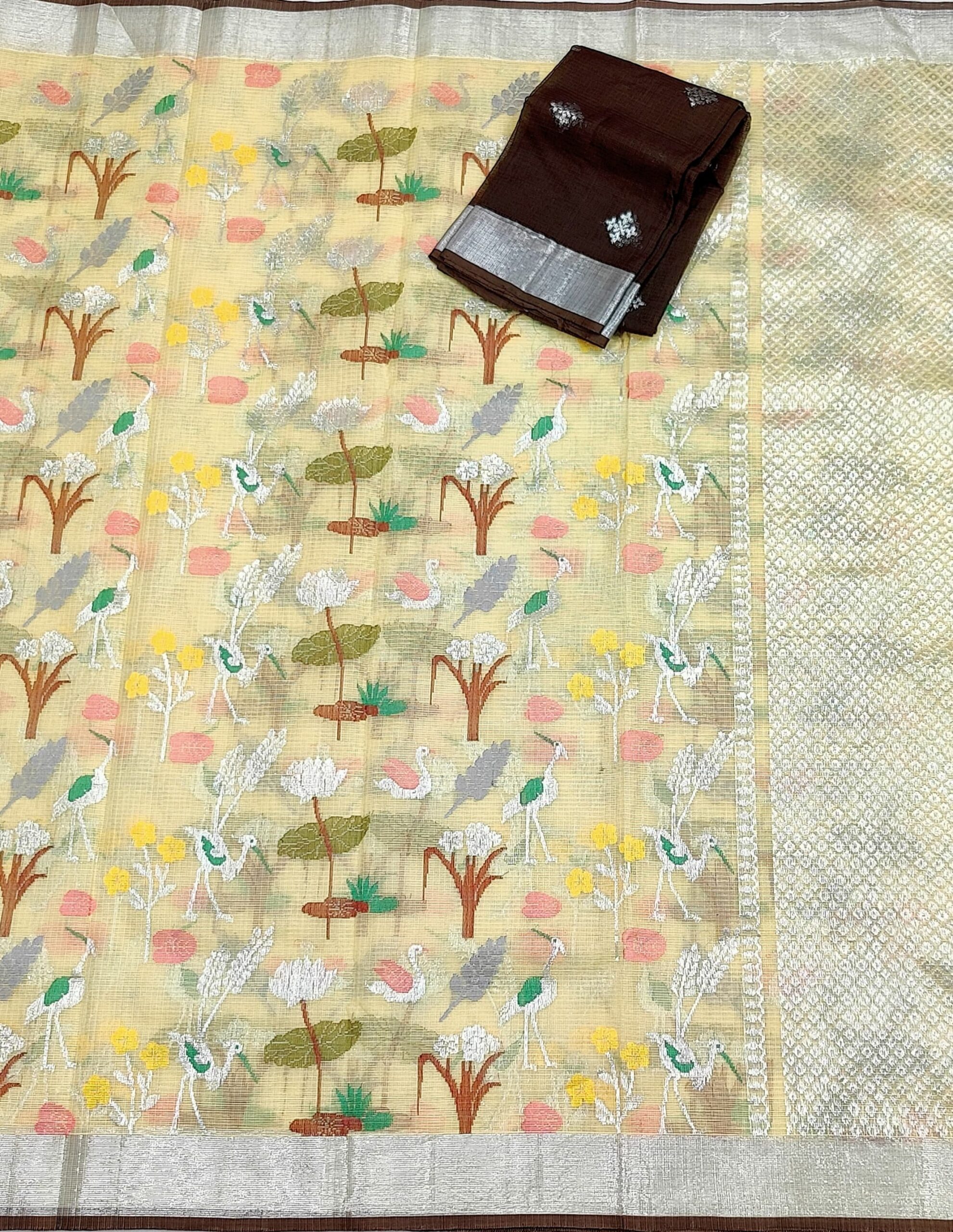 PURE ALL OVER JAAL ZARIKOTA HANDLOOM SAREE WITH BLOUSE_J524 - Image 3