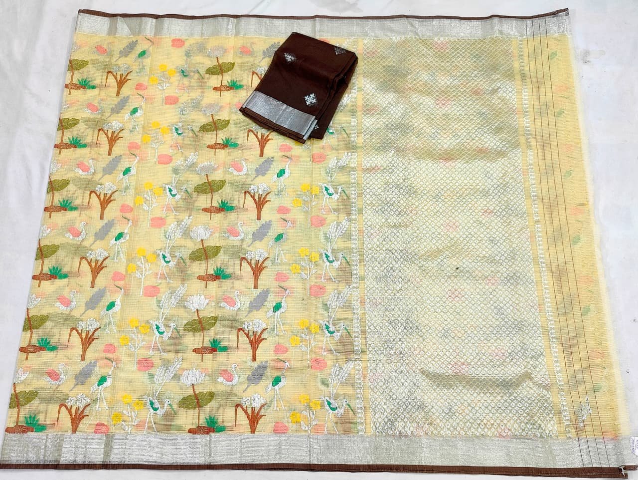 PURE ALL OVER JAAL ZARIKOTA HANDLOOM SAREE WITH BLOUSE_J524 - Image 4