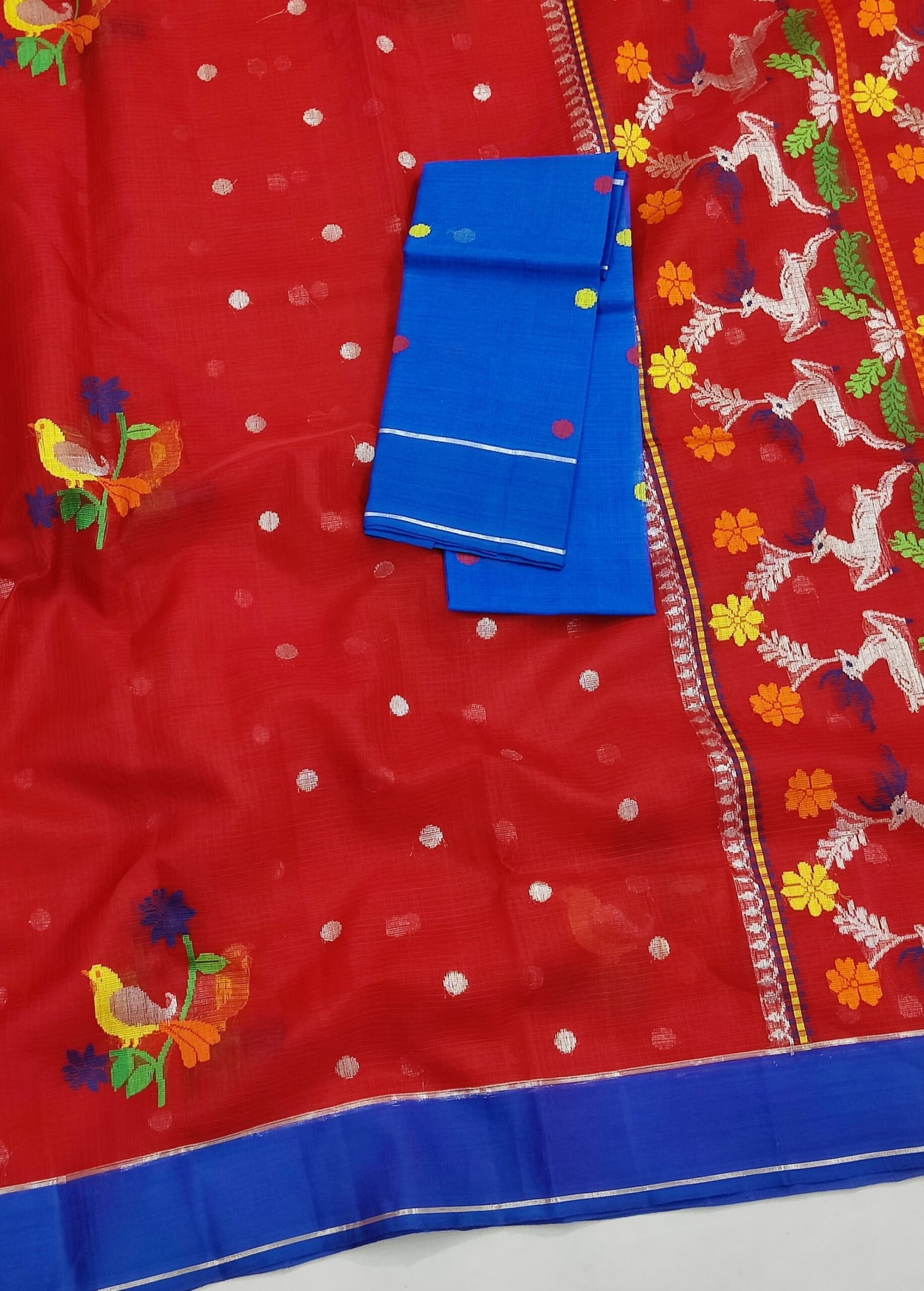 PURE ZARIKOTA HANDLOOM BUTA SAREE WITH BLOUSE B1535 - Image 2