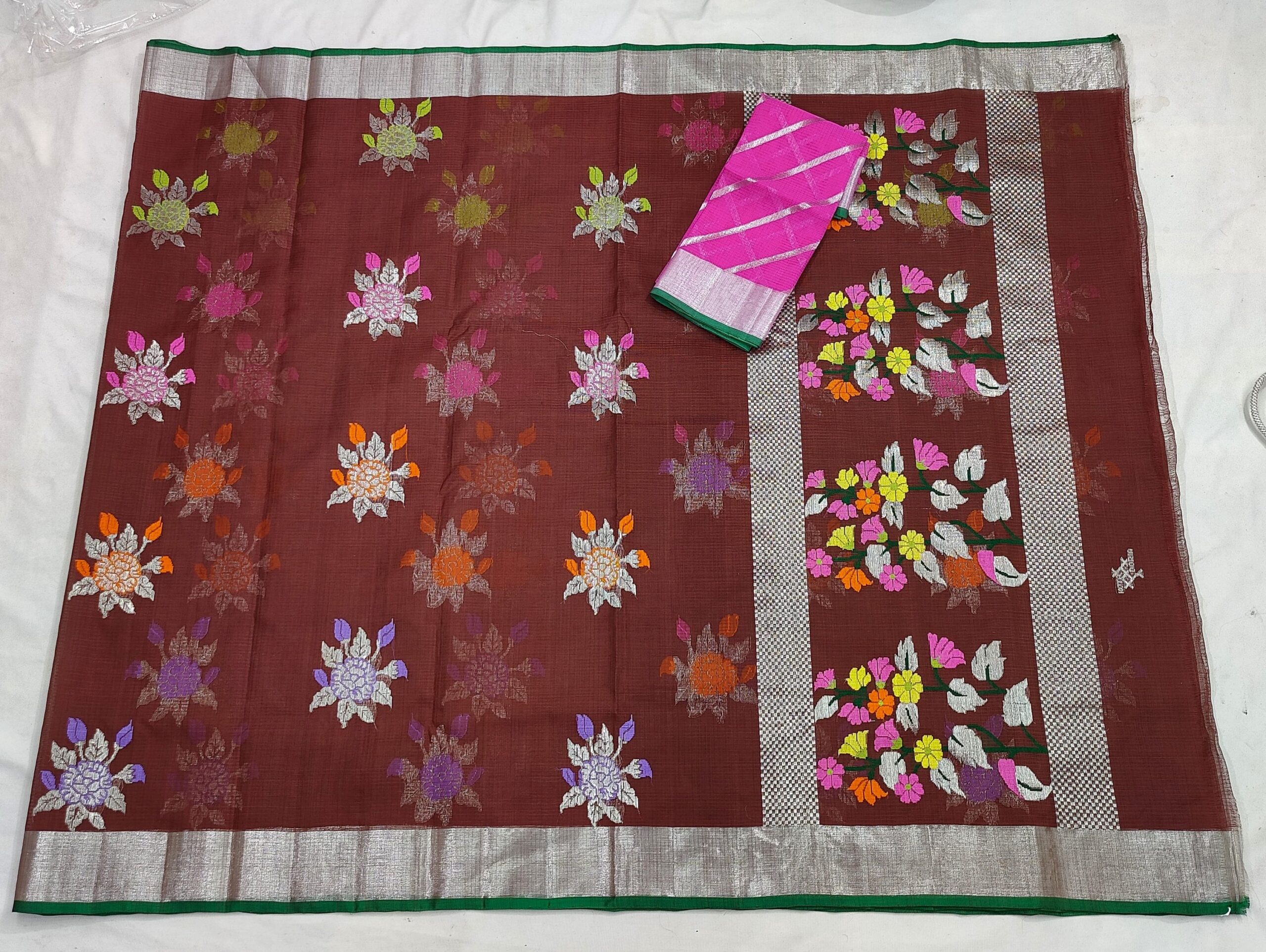 PURE ZARIKOTA HANDLOOM BUTA SAREE WITH BLOUSE B1537 - Image 4