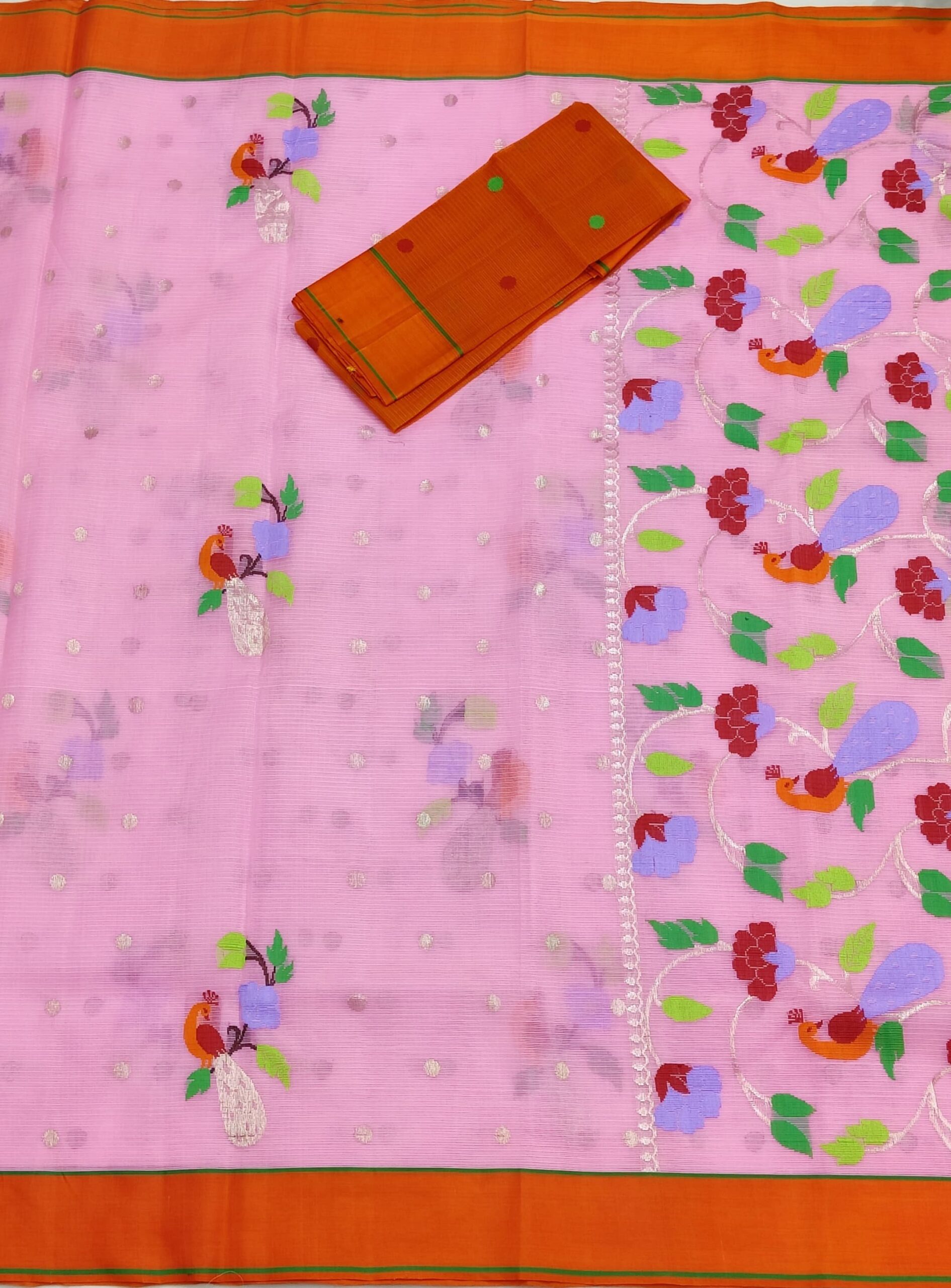 PURE ZARIKOTA HANDLOOM BUTA SAREE WITH BLOUSE B1539 - Image 3