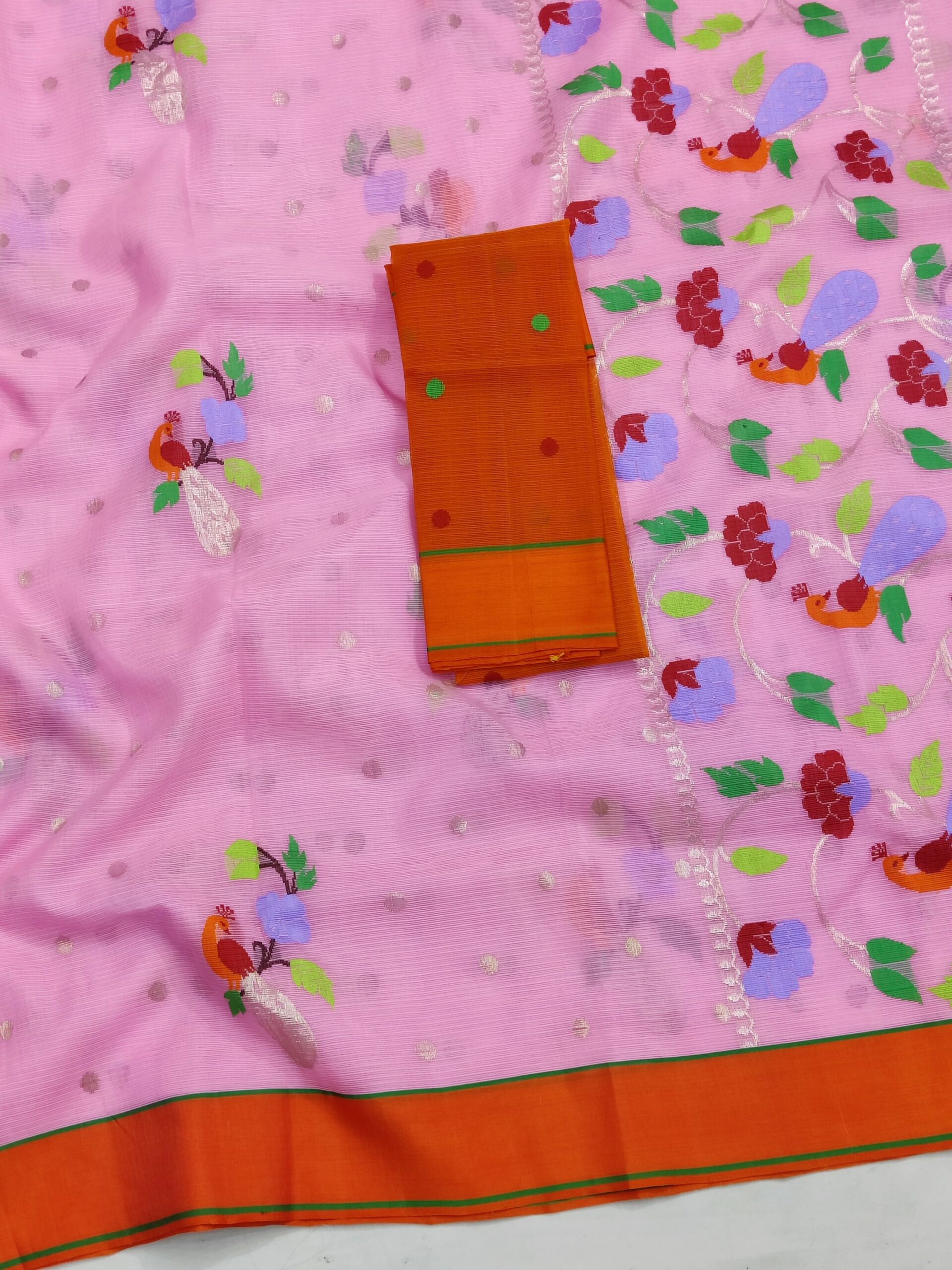 PURE ZARIKOTA HANDLOOM BUTA SAREE WITH BLOUSE B1539 - Image 2