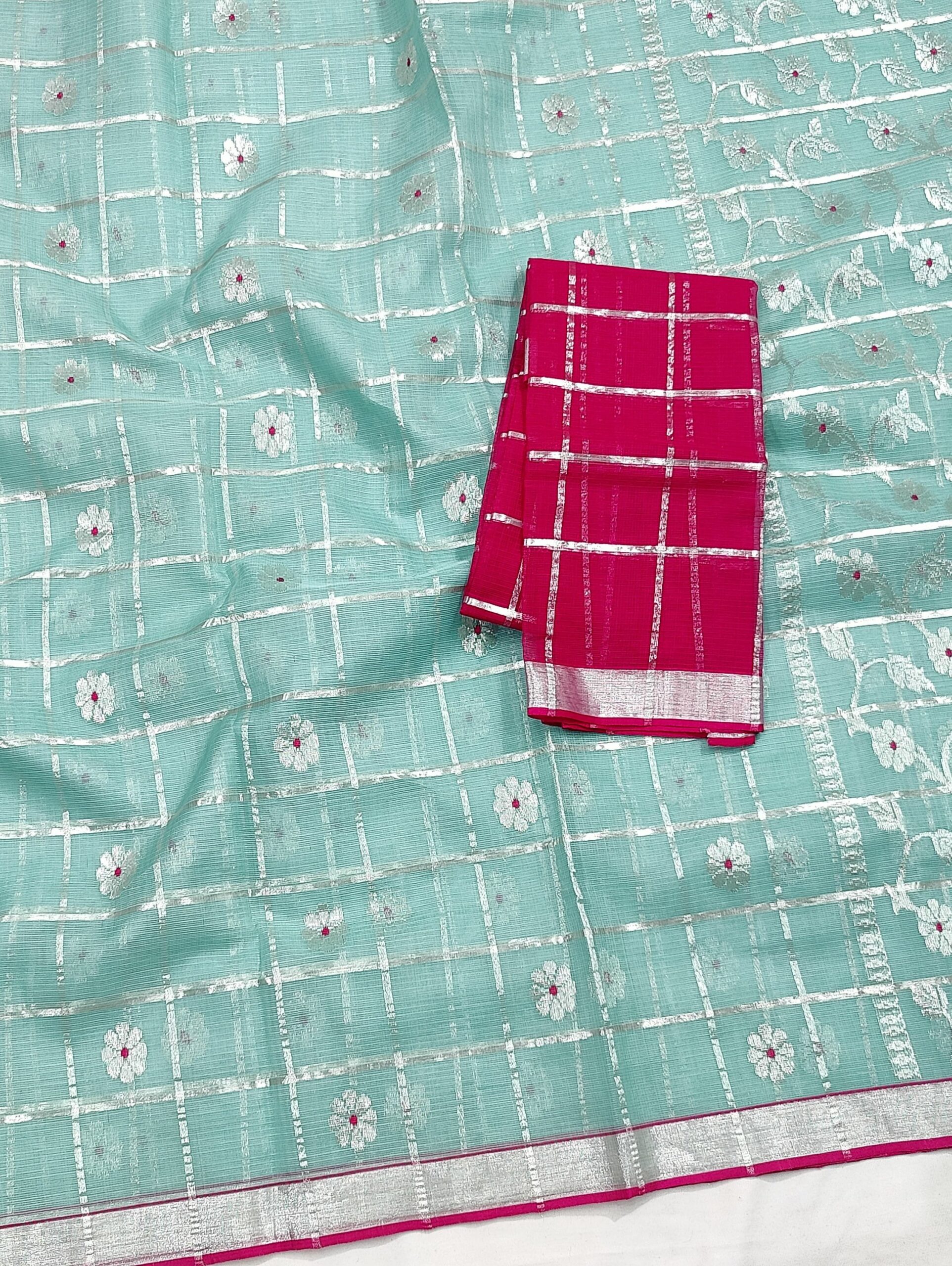 PURE ZARIKOTA HANDLOOM BUTA SAREE WITH BLOUSE B1549 - Image 2