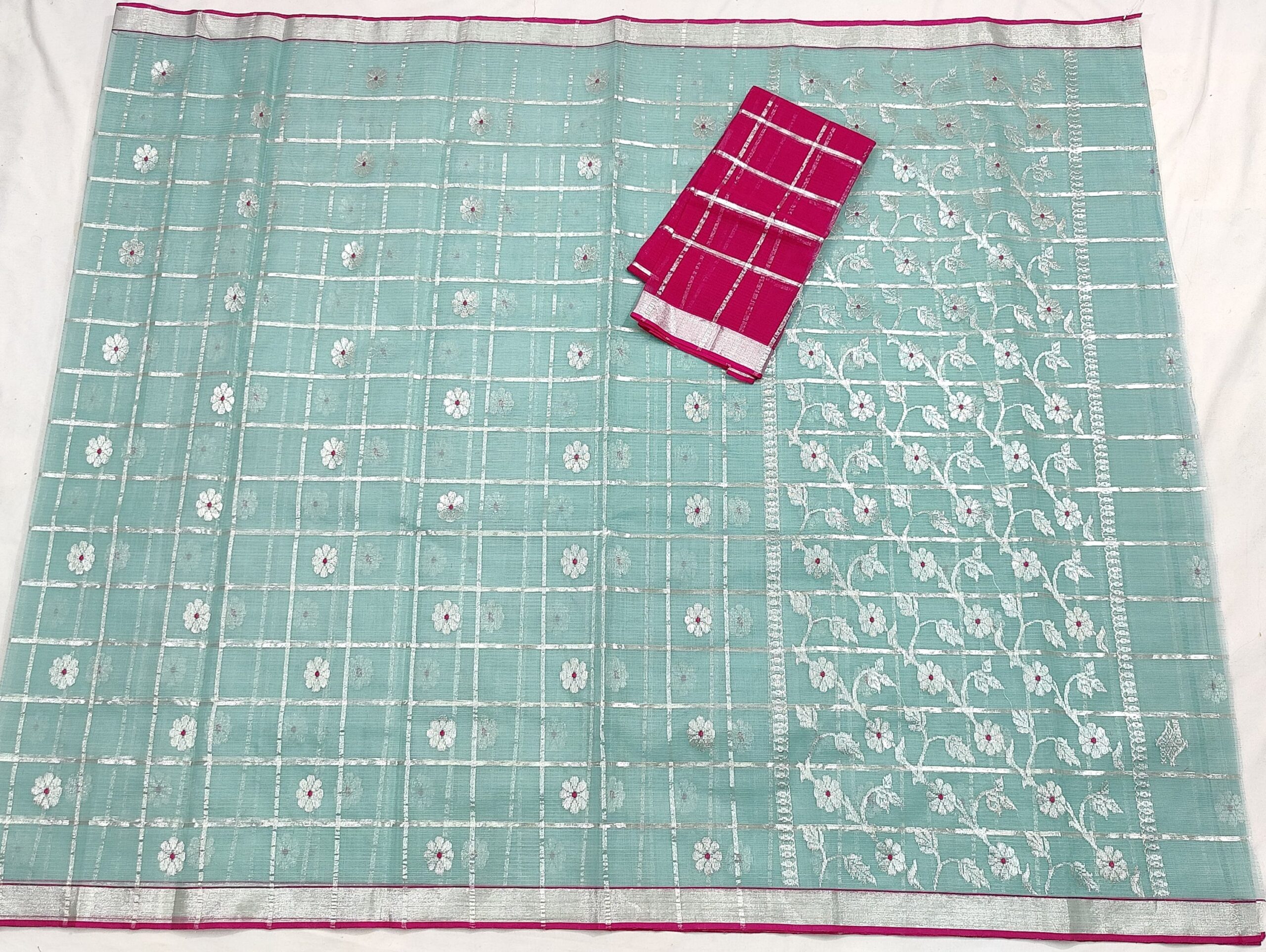 PURE ZARIKOTA HANDLOOM BUTA SAREE WITH BLOUSE B1549 - Image 4