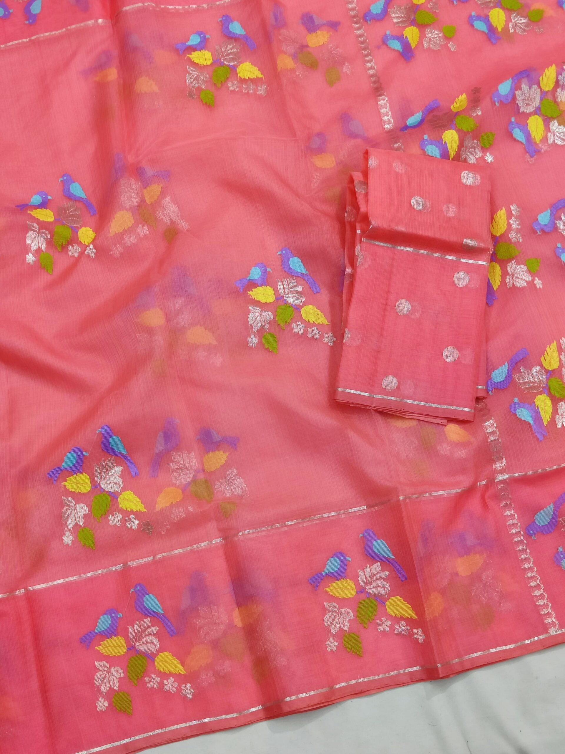 PURE ZARIKOTA HANDLOOM BUTA SAREE WITH BLOUSE B1548 - Image 2