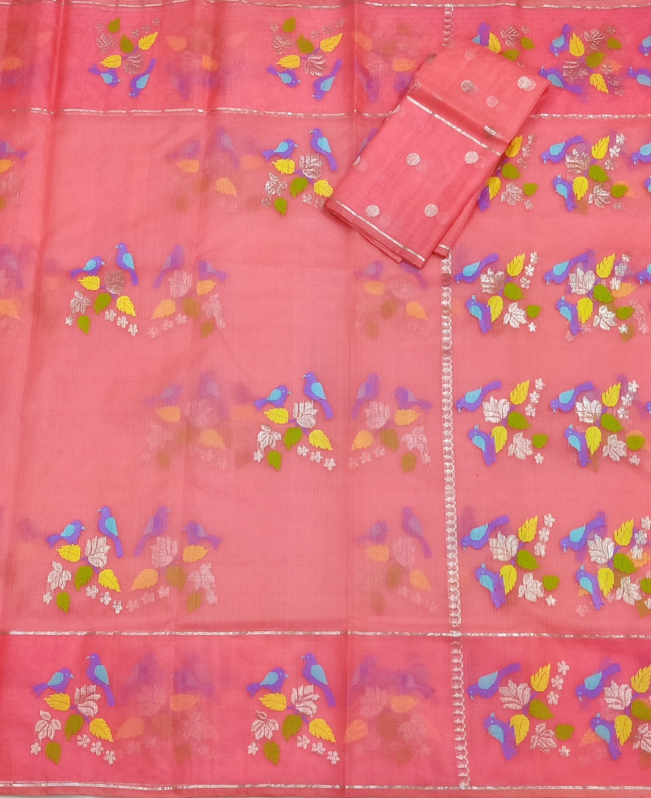 PURE ZARIKOTA HANDLOOM BUTA SAREE WITH BLOUSE B1548 - Image 3