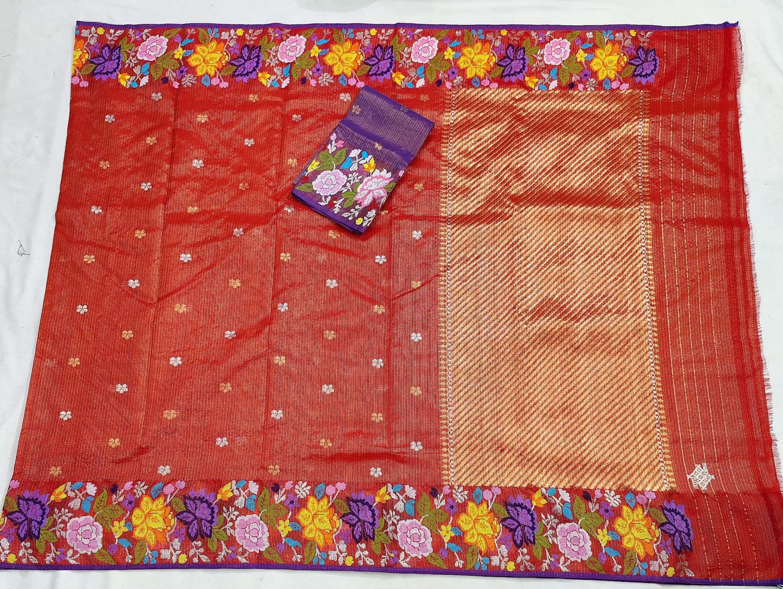 PURE GOLD TISSUE BOTH SIDE PAITHANI BORDER ZARIKOTA HANDLOOM SAREE WITH BLOUSE_T-236 - Image 4