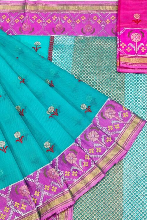 PURE BOTH SIDE PATOLA BORDER ZARIKOTA HANDLOOM SAREE S-136