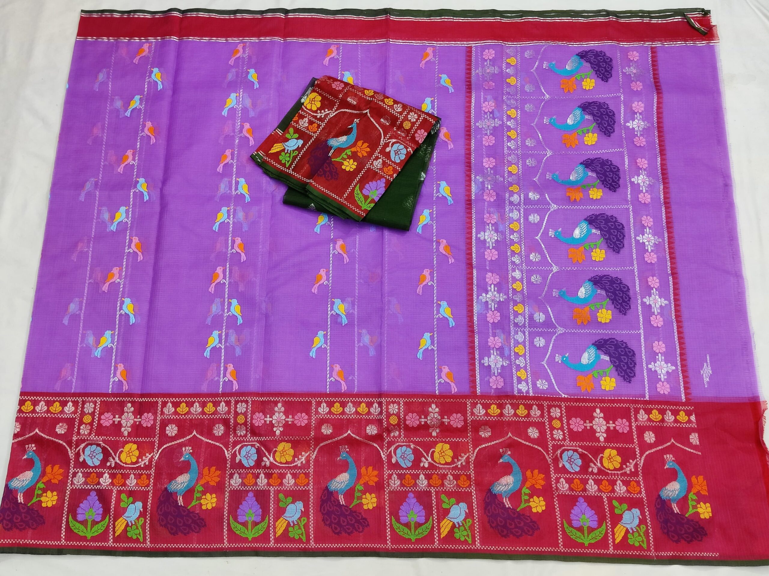 PURE BIG PAITHANI BORDER ZARIKOTA HANDLOOM SAREE S-138 - Image 4