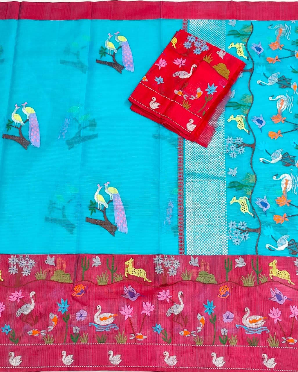 PURE BIG PAITHANI BORDER ZARIKOTA HANDLOOM SAREE S-139 - Image 3