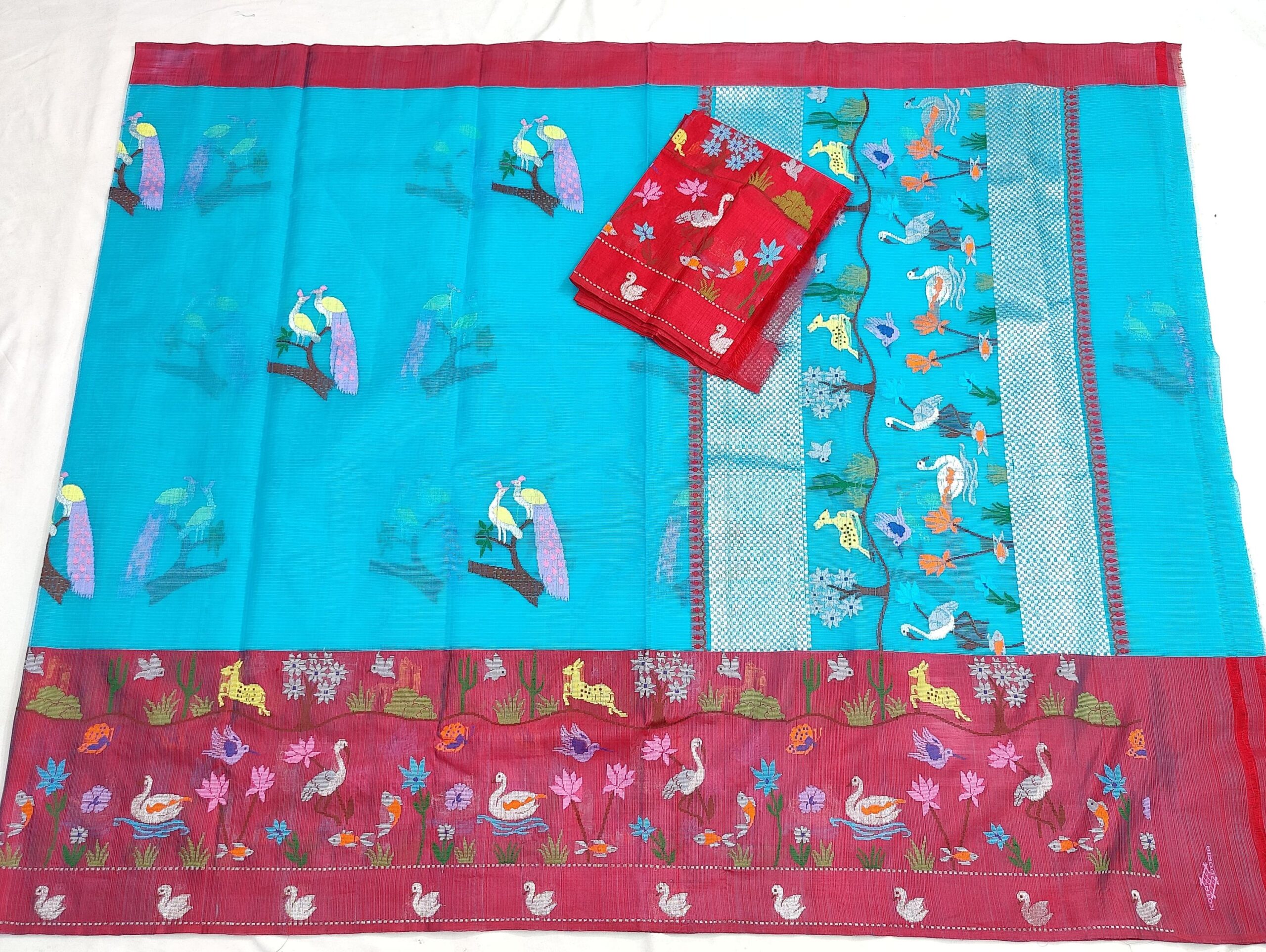 PURE BIG PAITHANI BORDER ZARIKOTA HANDLOOM SAREE S-139 - Image 4