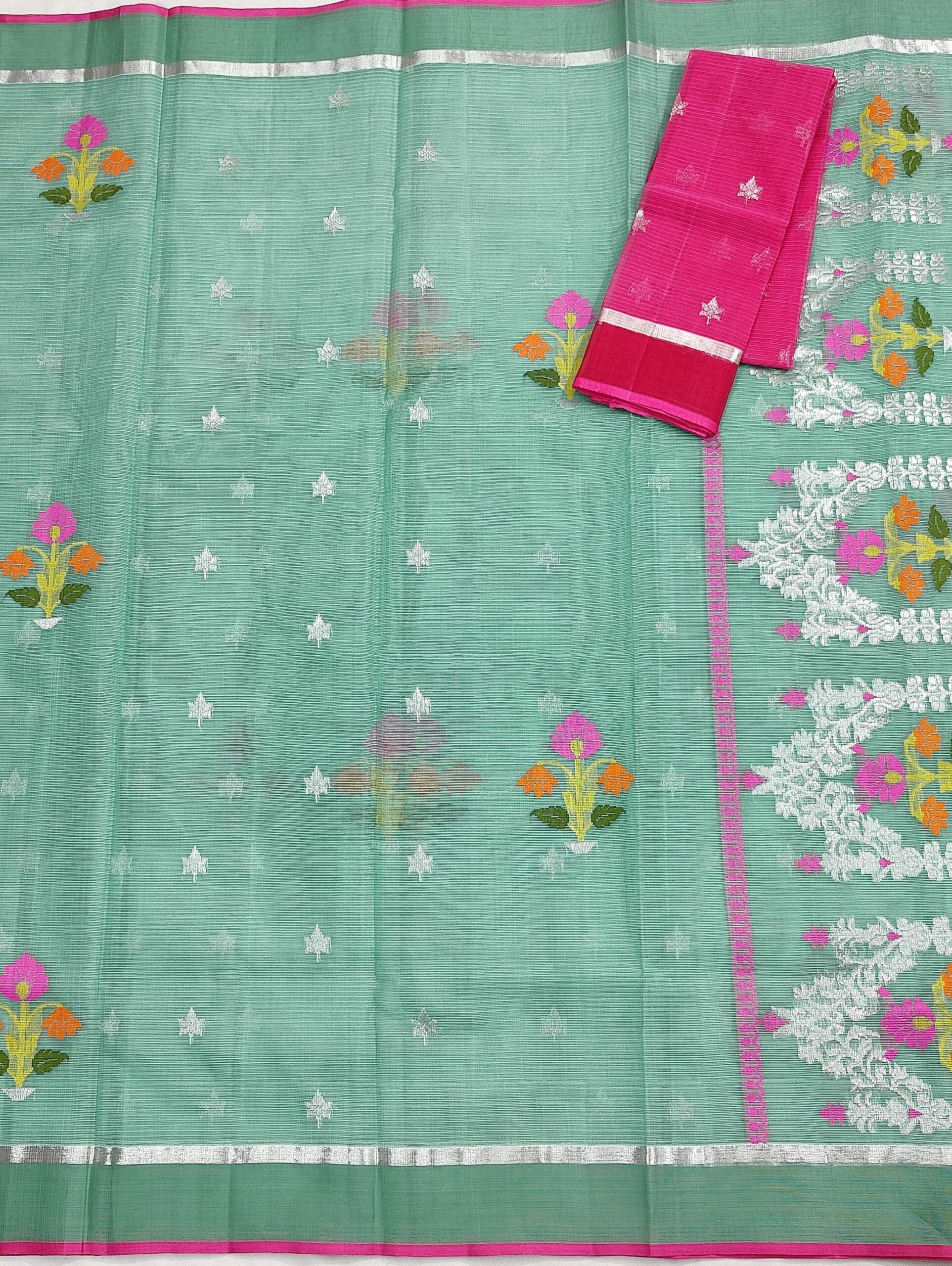 PURE ZARIKOTA HANDLOOM BUTA SAREE WITH BLOUSE B1558 - Image 3