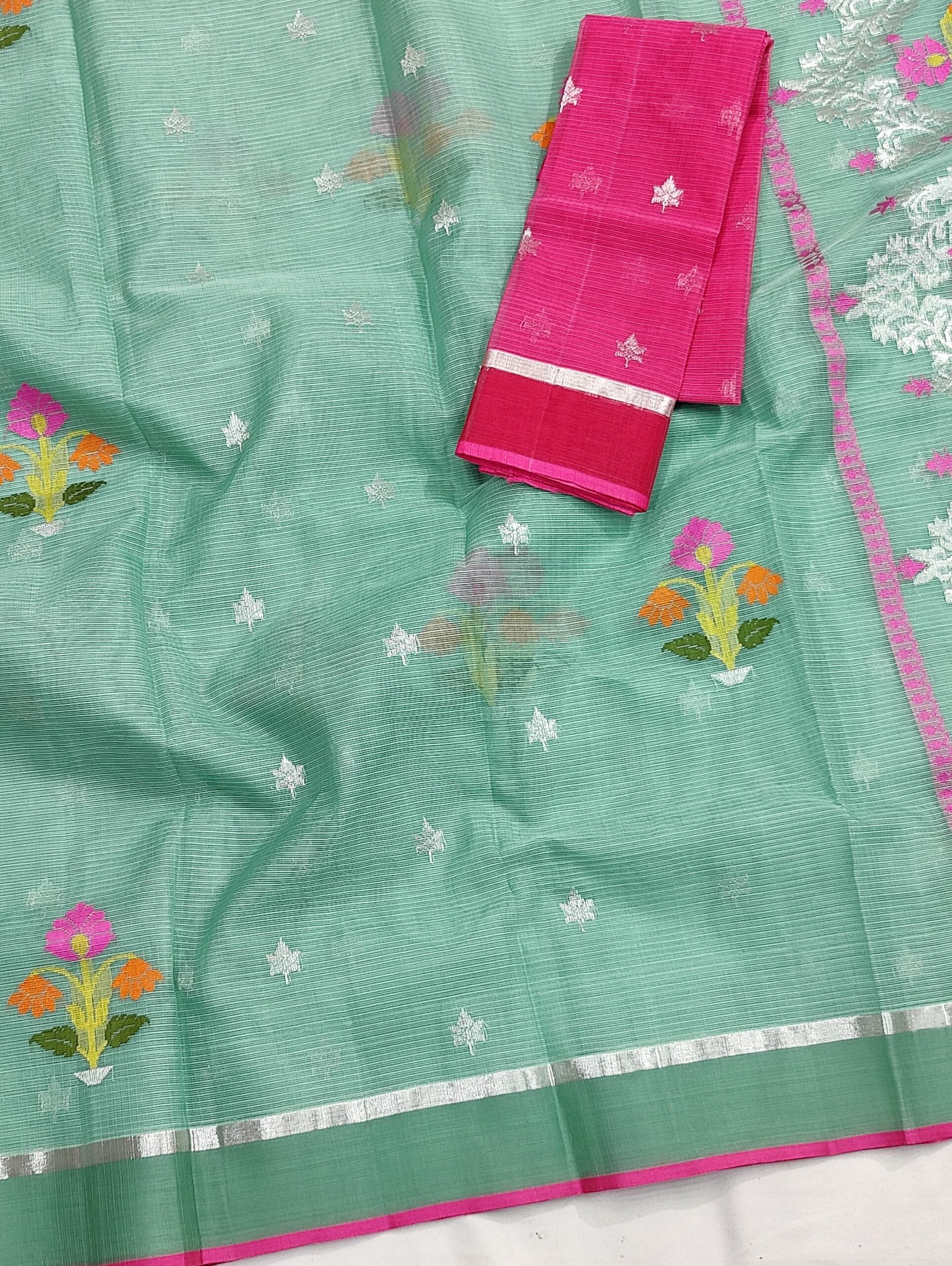 PURE ZARIKOTA HANDLOOM BUTA SAREE WITH BLOUSE B1558 - Image 2