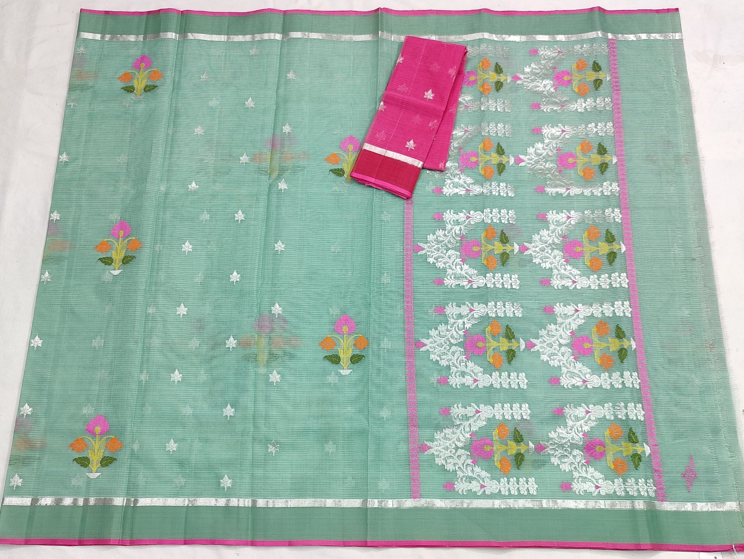 PURE ZARIKOTA HANDLOOM BUTA SAREE WITH BLOUSE B1558 - Image 4