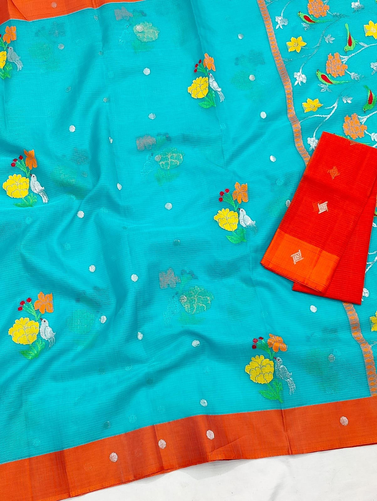 PURE ZARIKOTA HANDLOOM BUTA SAREE WITH BLOUSE B1560 - Image 2