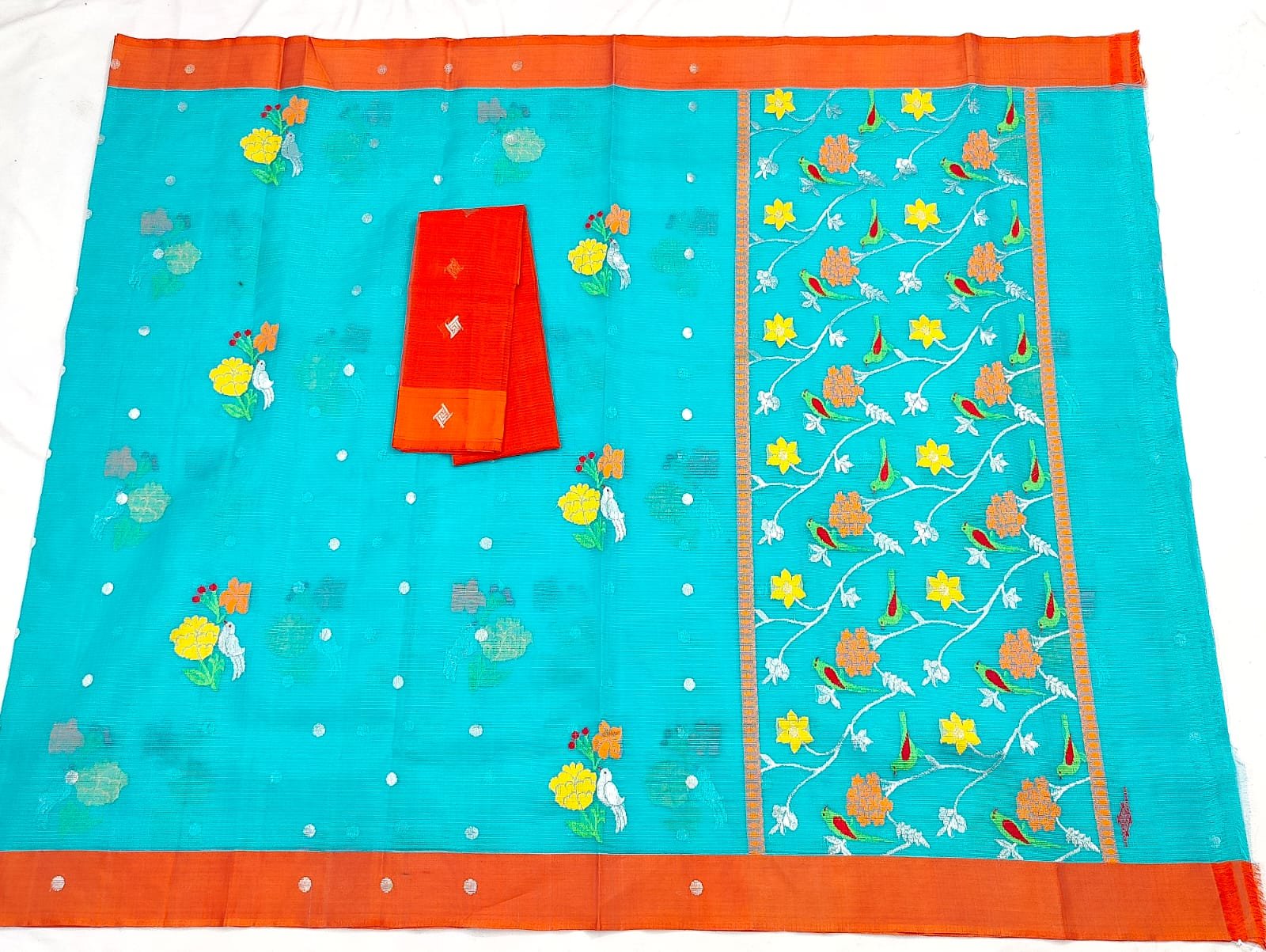 PURE ZARIKOTA HANDLOOM BUTA SAREE WITH BLOUSE B1560 - Image 4