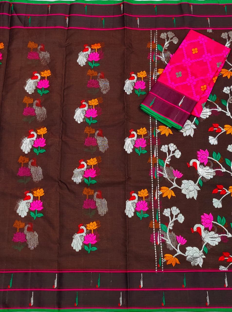 PURE ZARIKOTA HANDLOOM BUTA SAREE WITH BLOUSE B1561 - Image 3