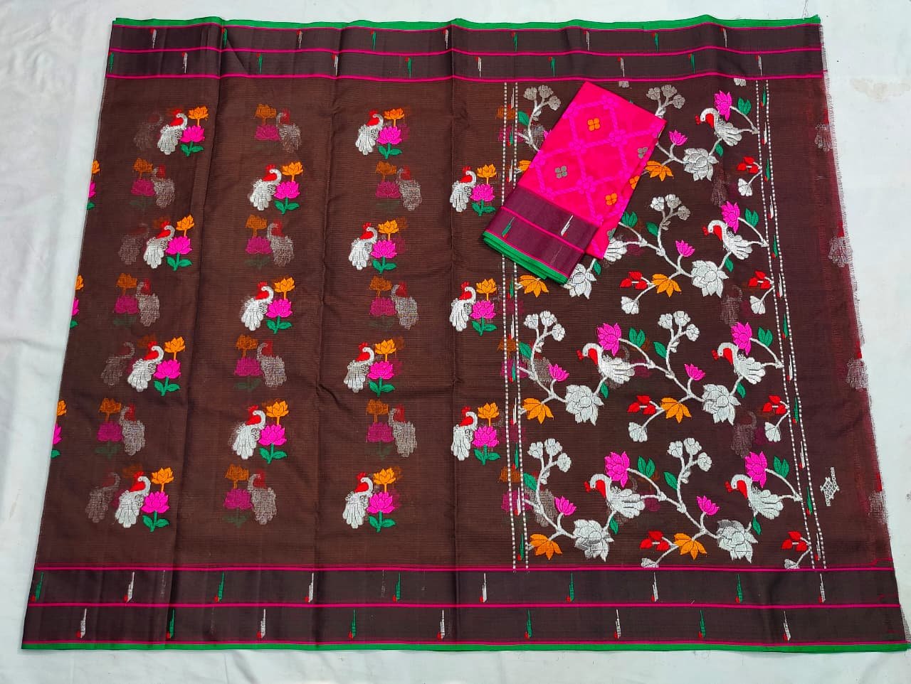 PURE ZARIKOTA HANDLOOM BUTA SAREE WITH BLOUSE B1561 - Image 4