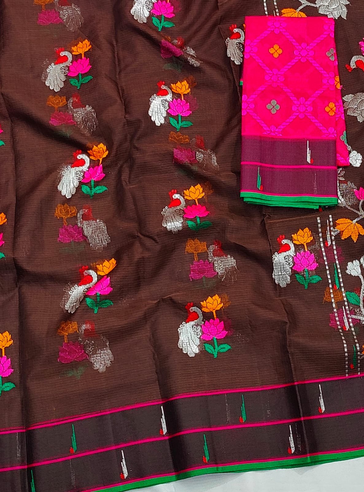 PURE ZARIKOTA HANDLOOM BUTA SAREE WITH BLOUSE B1561 - Image 2