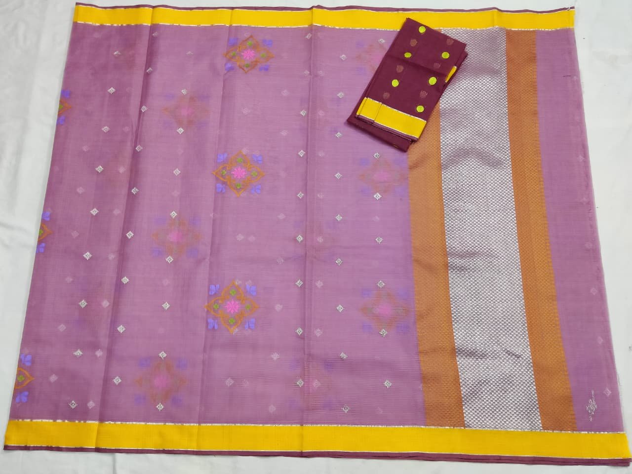 PURE ZARIKOTA HANDLOOM BUTA SAREE WITH BLOUSE B1564 - Image 4