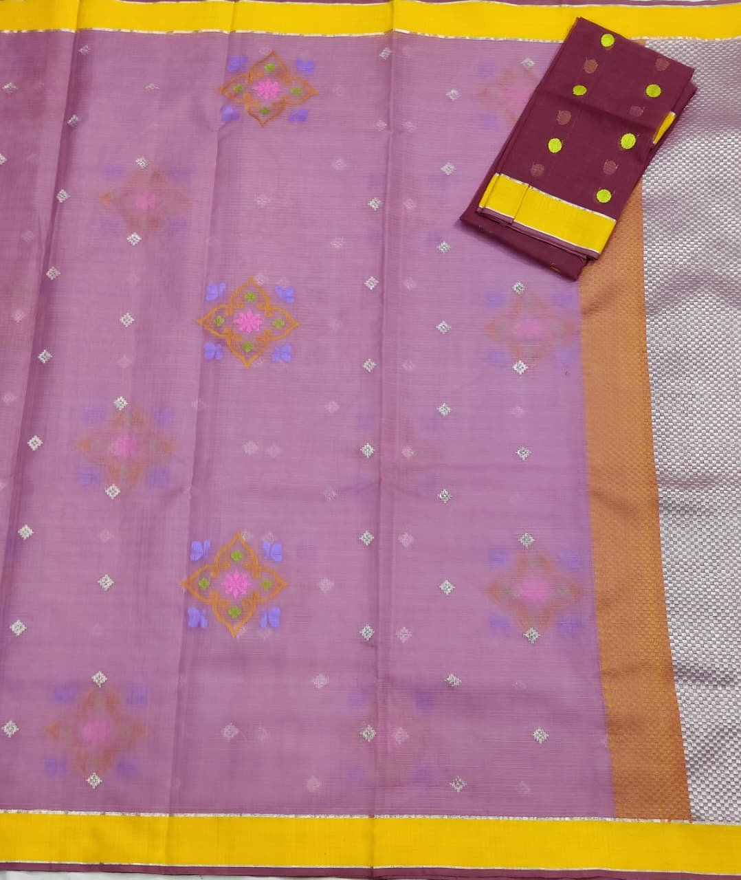 PURE ZARIKOTA HANDLOOM BUTA SAREE WITH BLOUSE B1564 - Image 3