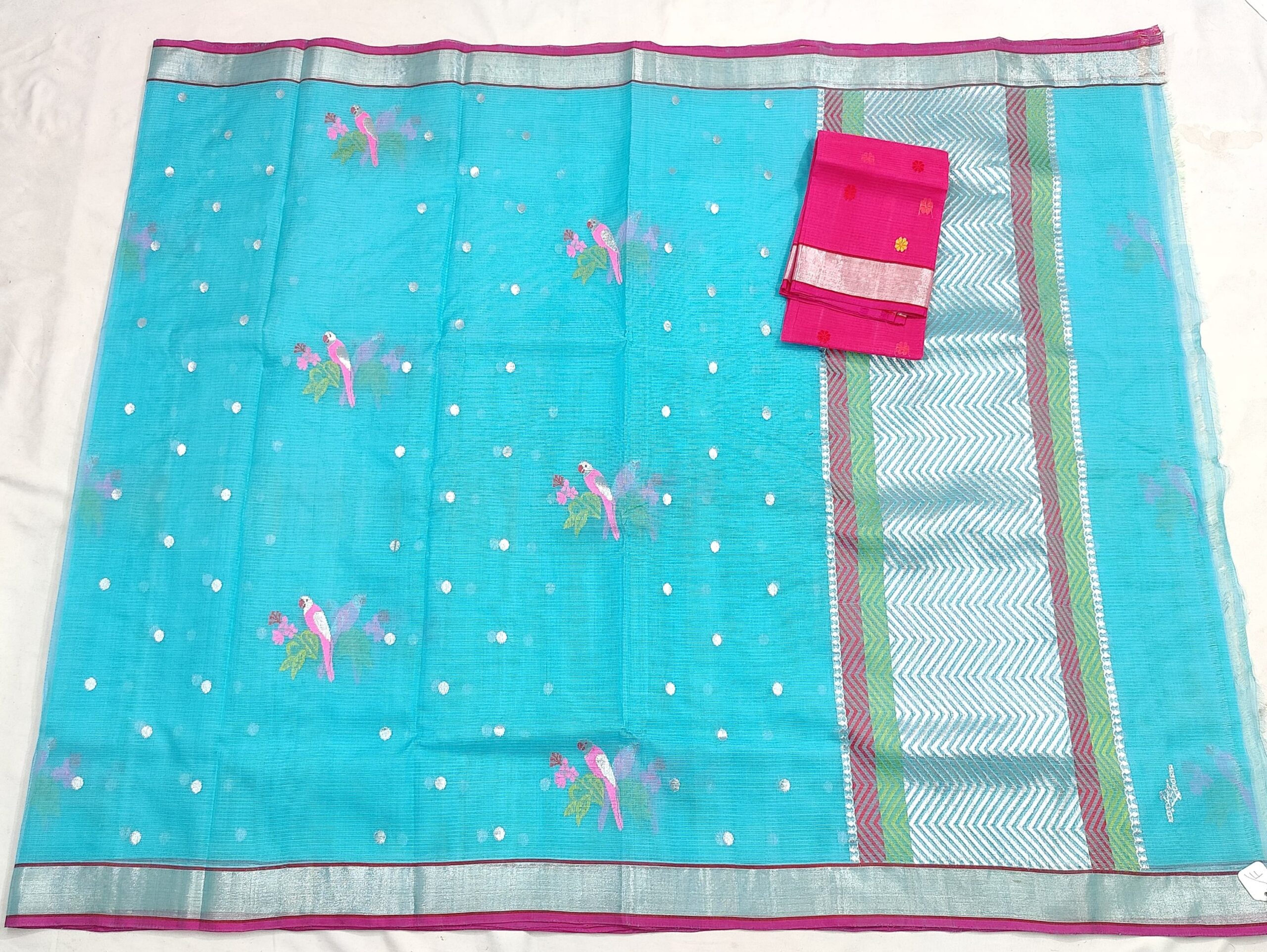 PURE ZARIKOTA HANDLOOM BUTA SAREE WITH BLOUSE B1565 - Image 4