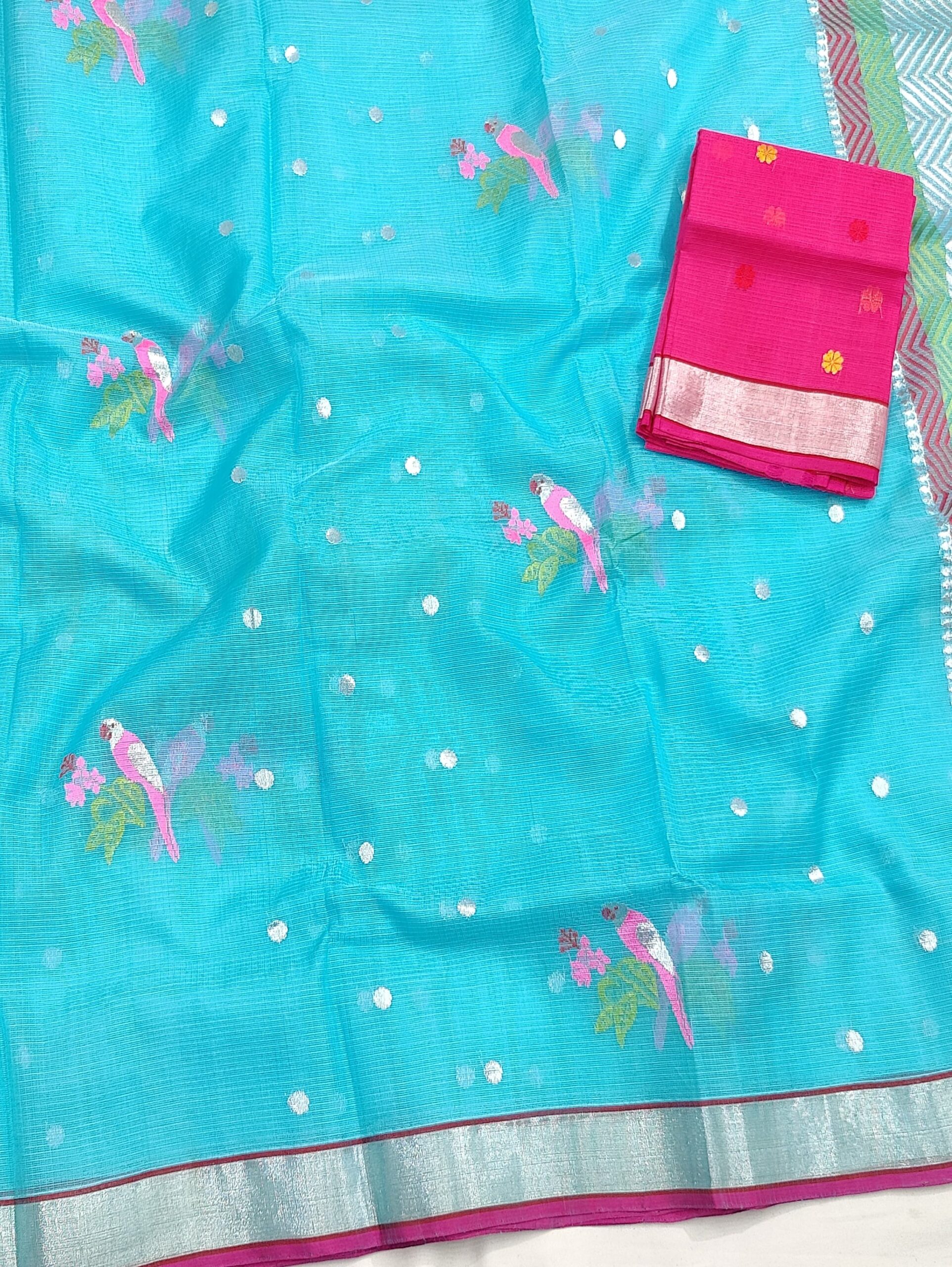 PURE ZARIKOTA HANDLOOM BUTA SAREE WITH BLOUSE B1565 - Image 2