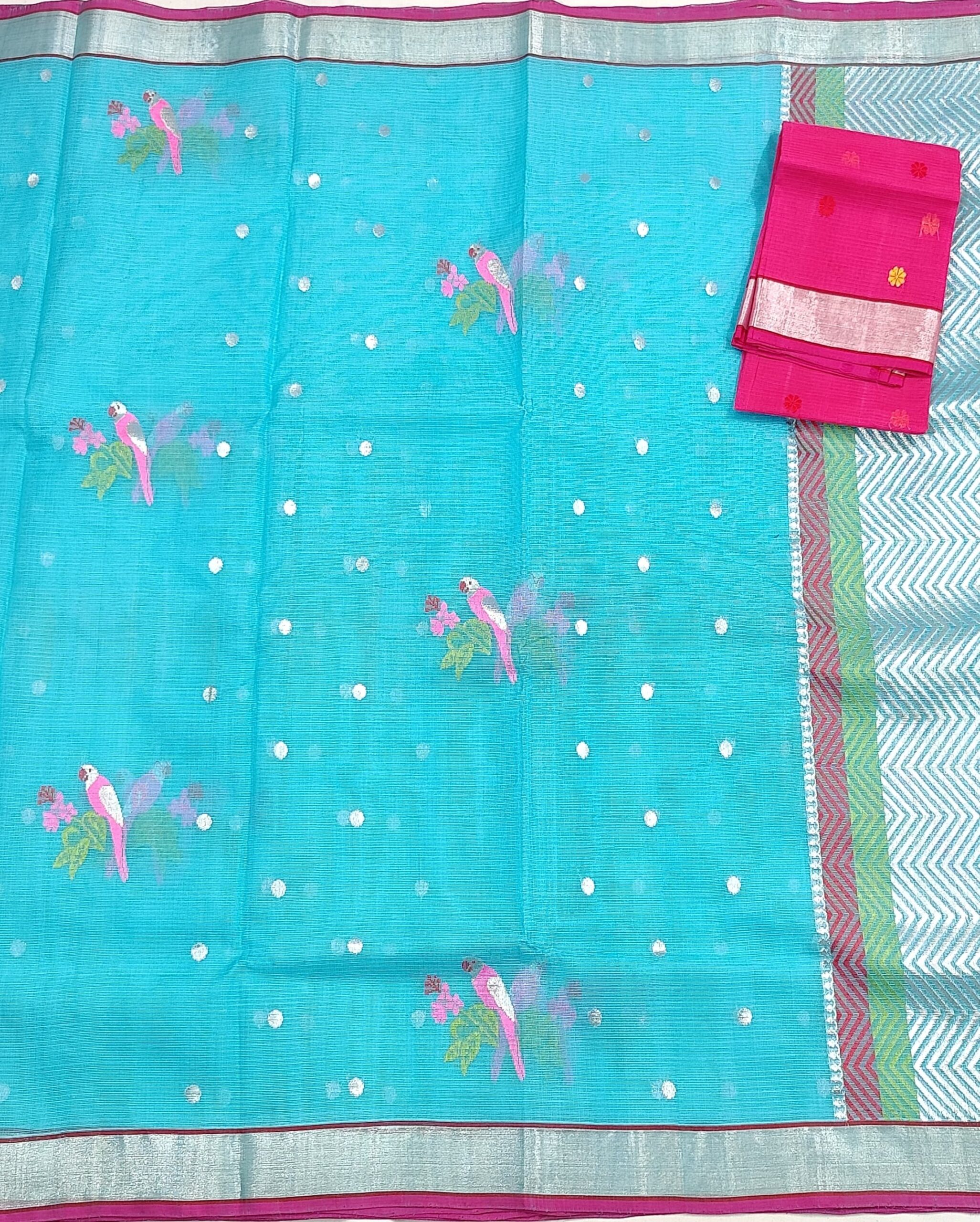 PURE ZARIKOTA HANDLOOM BUTA SAREE WITH BLOUSE B1565 - Image 3