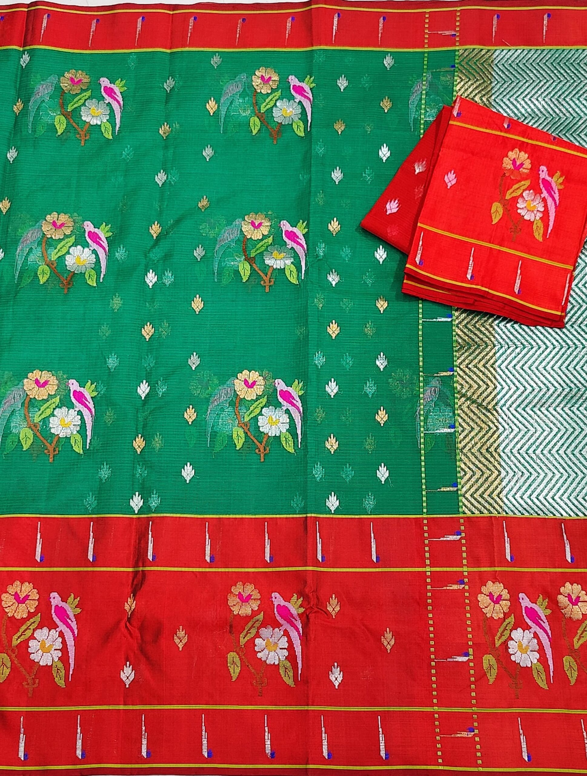 PURE BIG PAITHANI BORDER ZARIKOTA HANDLOOM SAREE S-140 - Image 3