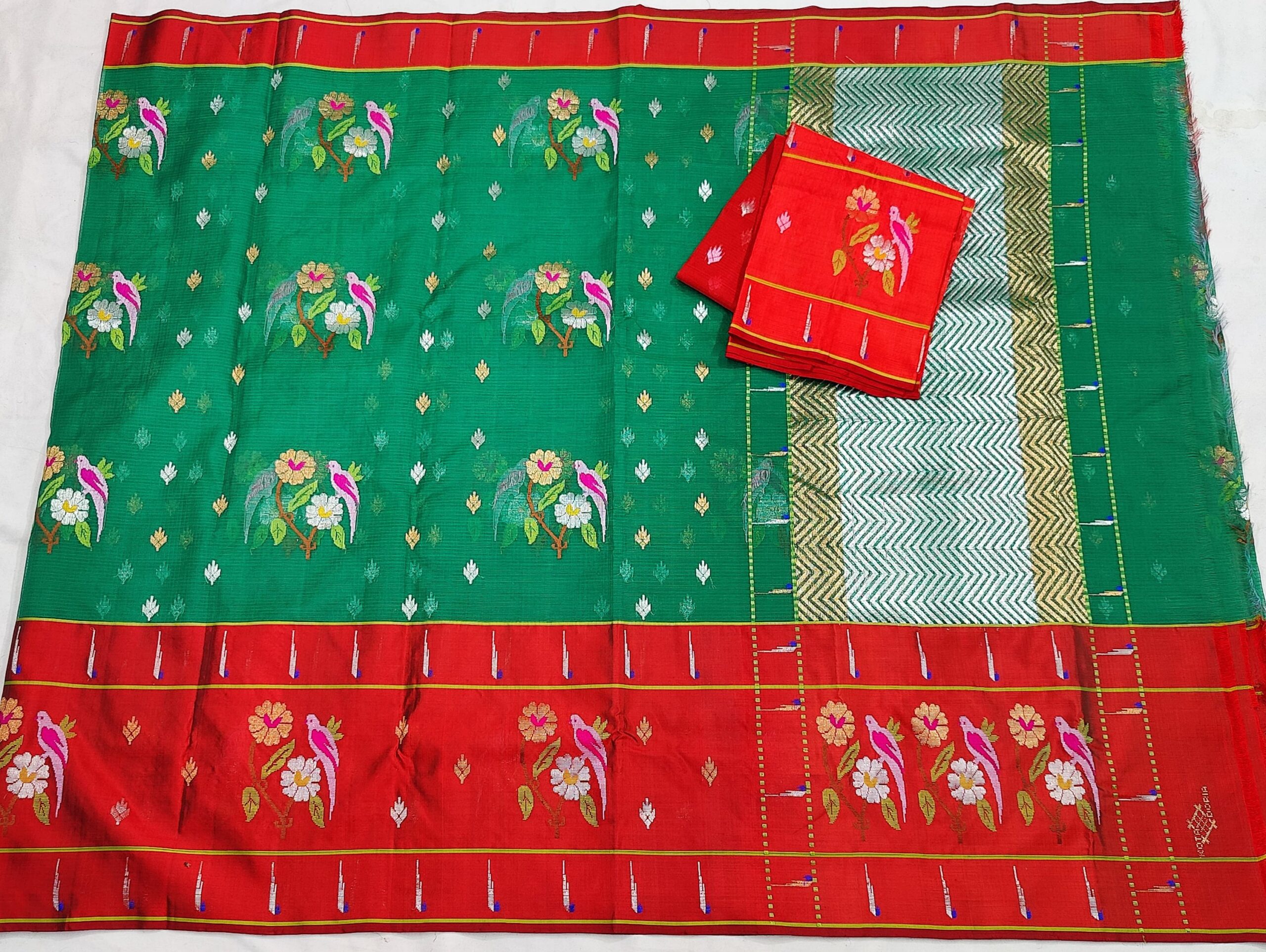 PURE BIG PAITHANI BORDER ZARIKOTA HANDLOOM SAREE S-140 - Image 4