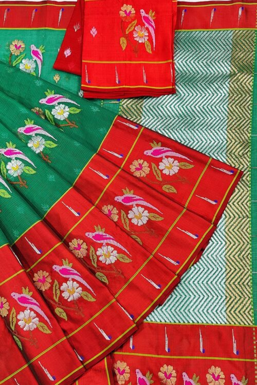 PURE BIG PAITHANI BORDER ZARIKOTA HANDLOOM SAREE S-140
