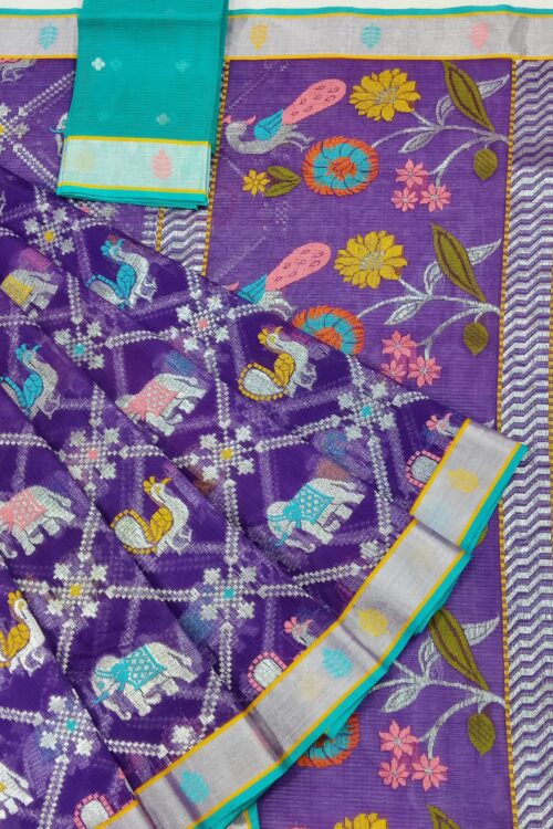 PURE ALL OVER JAAL ZARIKOTA HANDLOOM SAREE WITH BLOUSE_J527