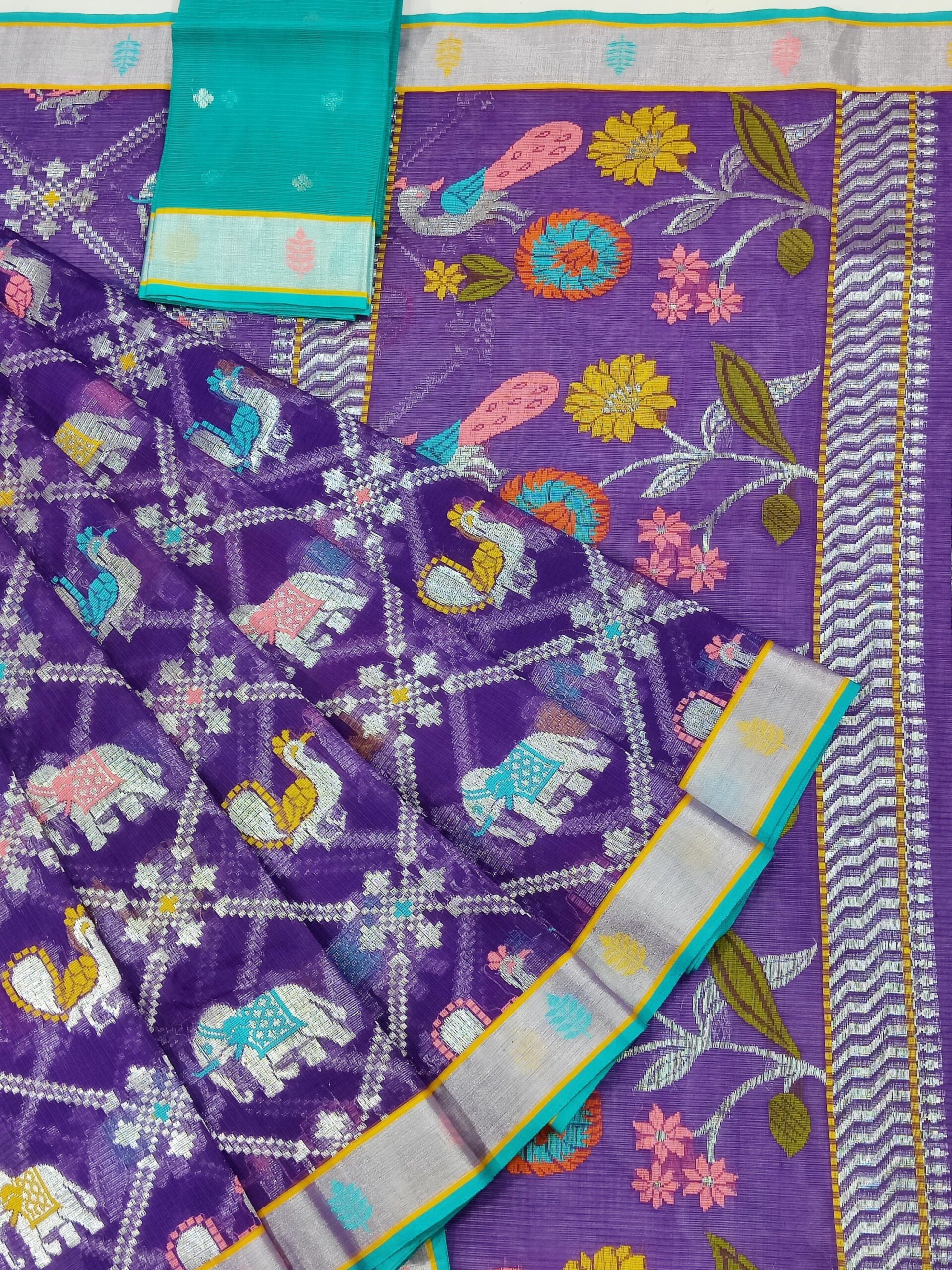 PURE ALL OVER JAAL ZARIKOTA HANDLOOM SAREE WITH BLOUSE_J527