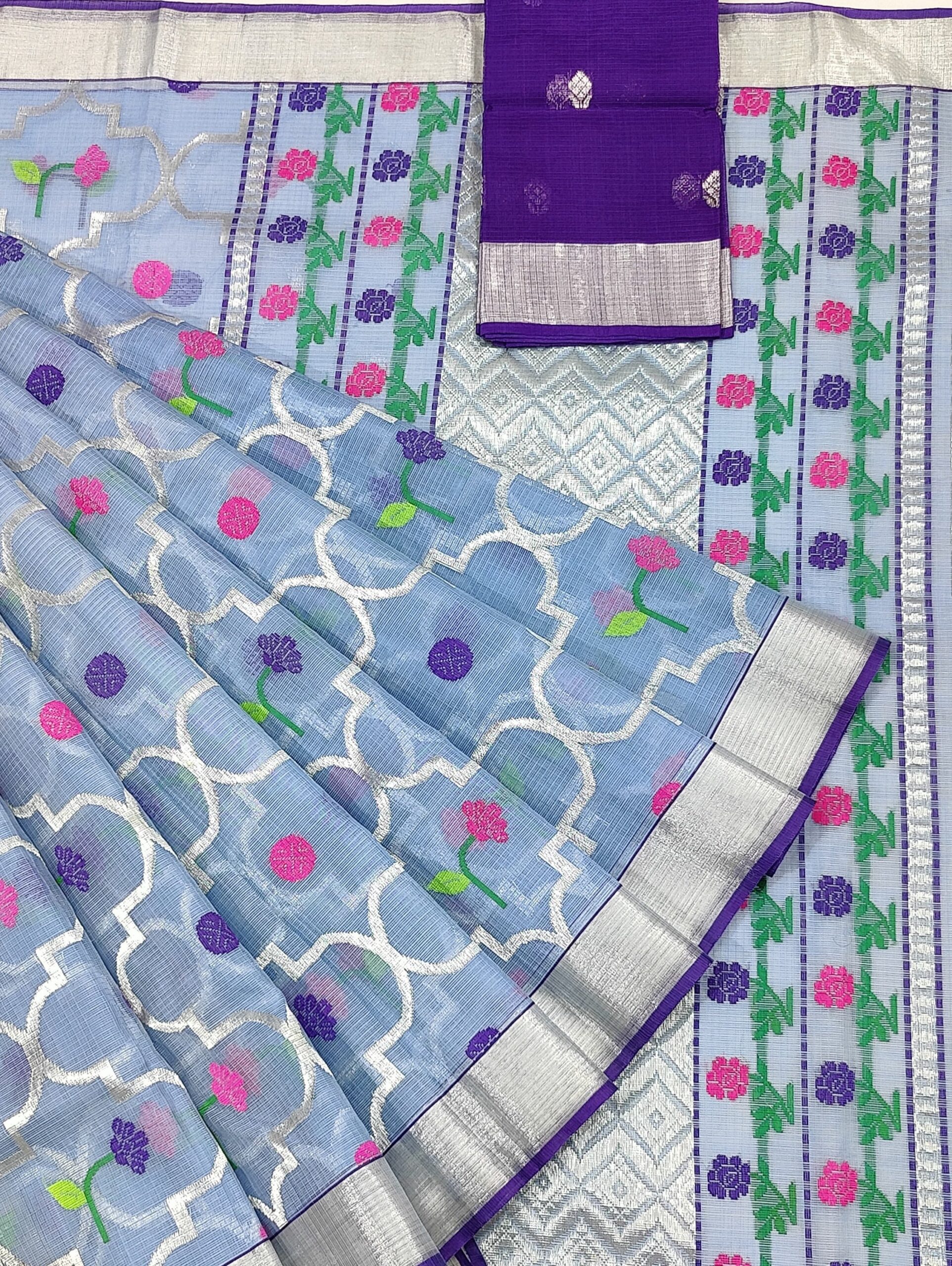 PURE ALL OVER JAAL ZARIKOTA HANDLOOM SAREE WITH BLOUSE_J528