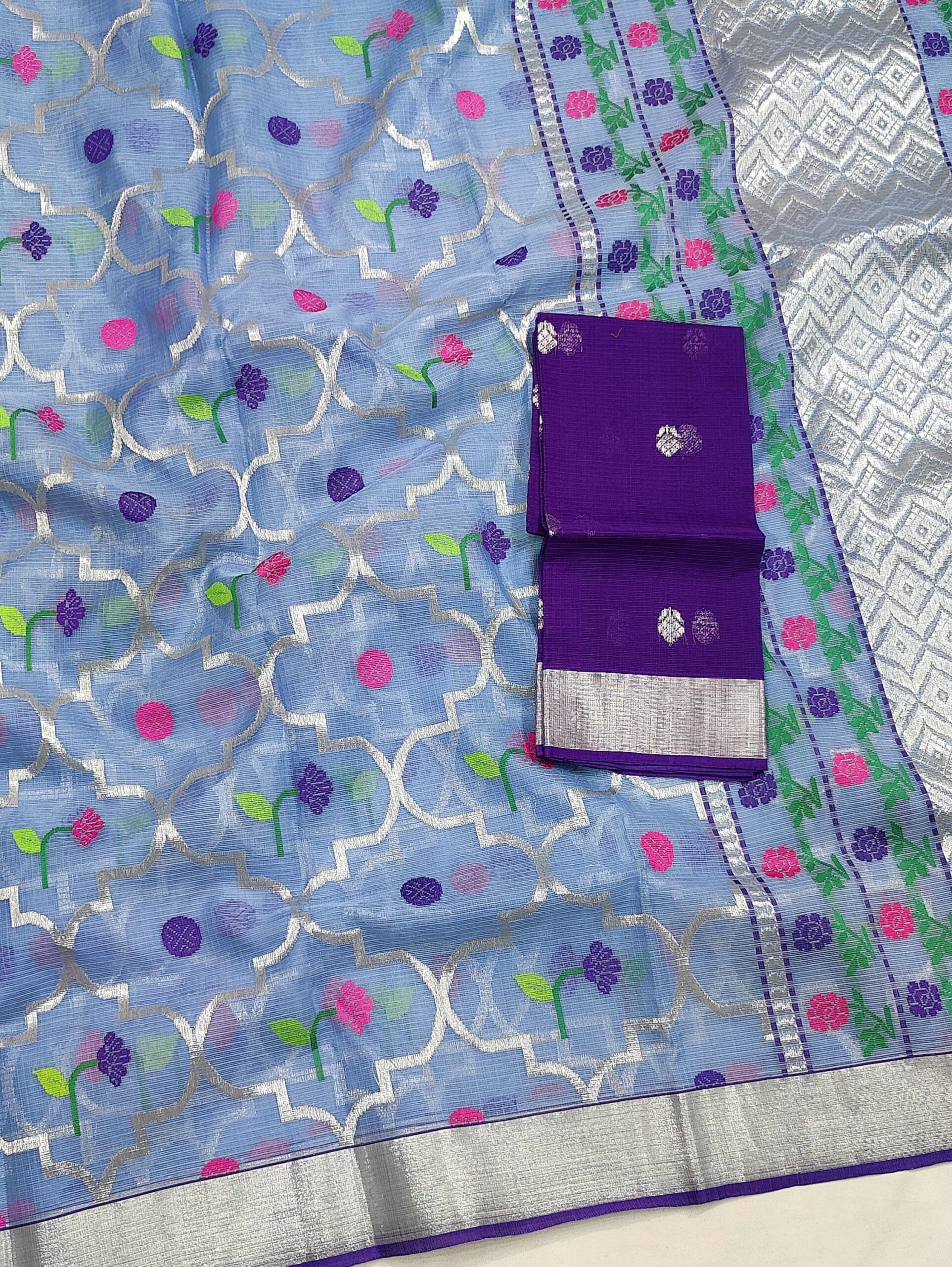 PURE ALL OVER JAAL ZARIKOTA HANDLOOM SAREE WITH BLOUSE_J528 - Image 2