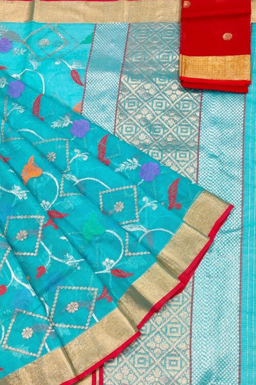 PURE ALL OVER JAAL ZARIKOTA HANDLOOM SAREE WITH BLOUSE_J529