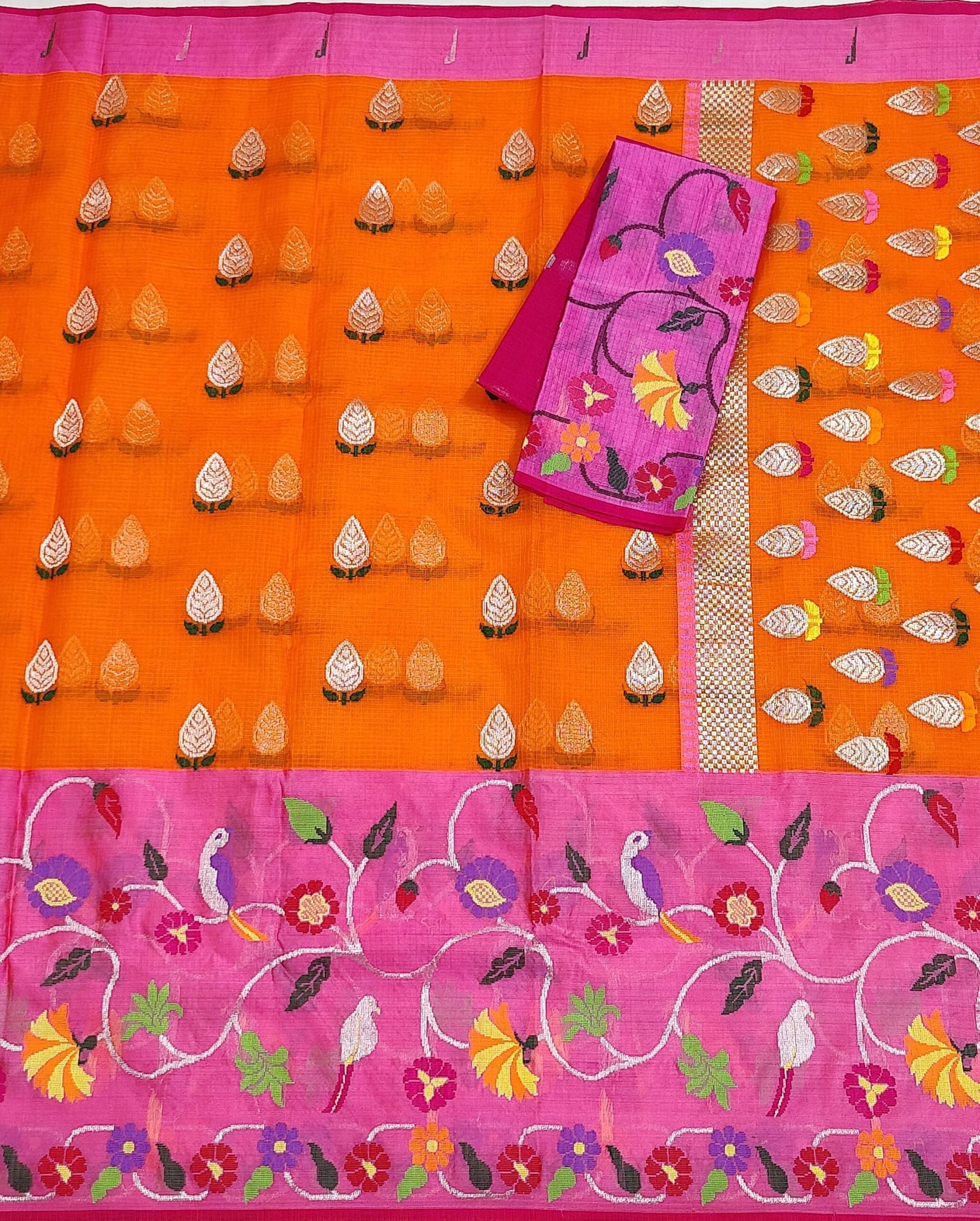 PURE BIG PAITHANI BORDER ZARIKOTA HANDLOOM SAREE S-140 - Image 3