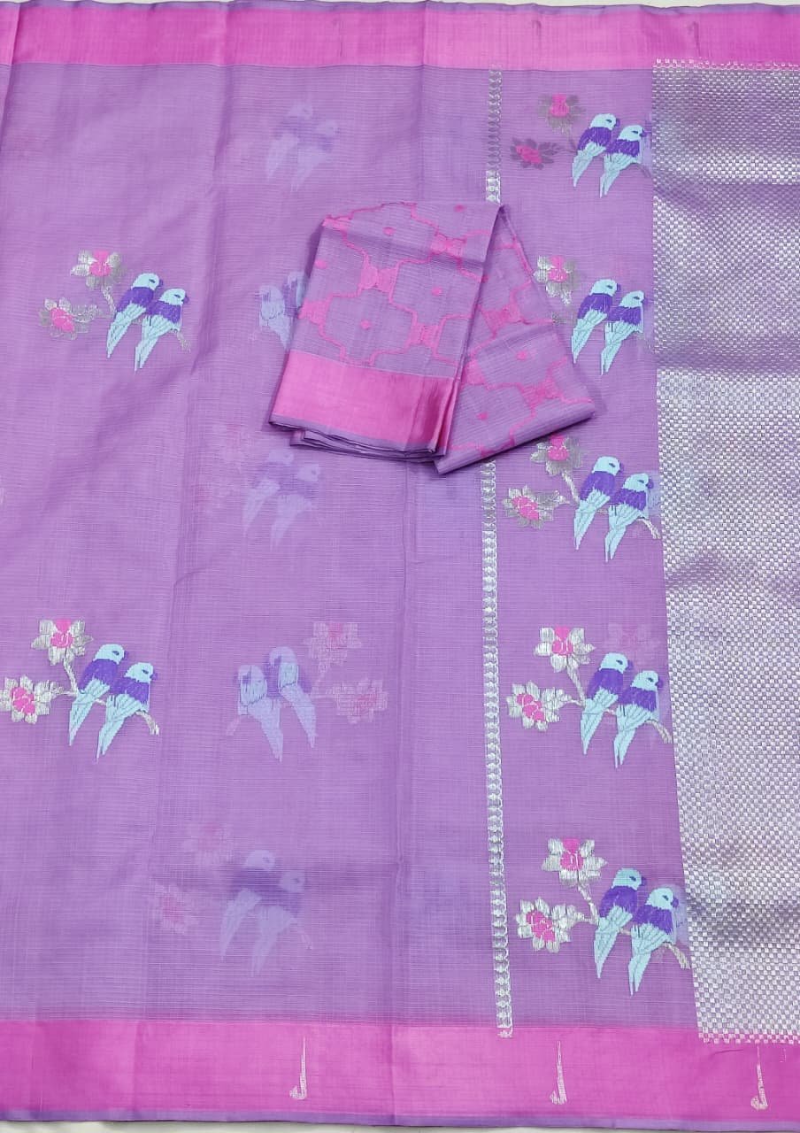 PURE ZARIKOTA HANDLOOM BUTA SAREE WITH BLOUSE B1567 - Image 3