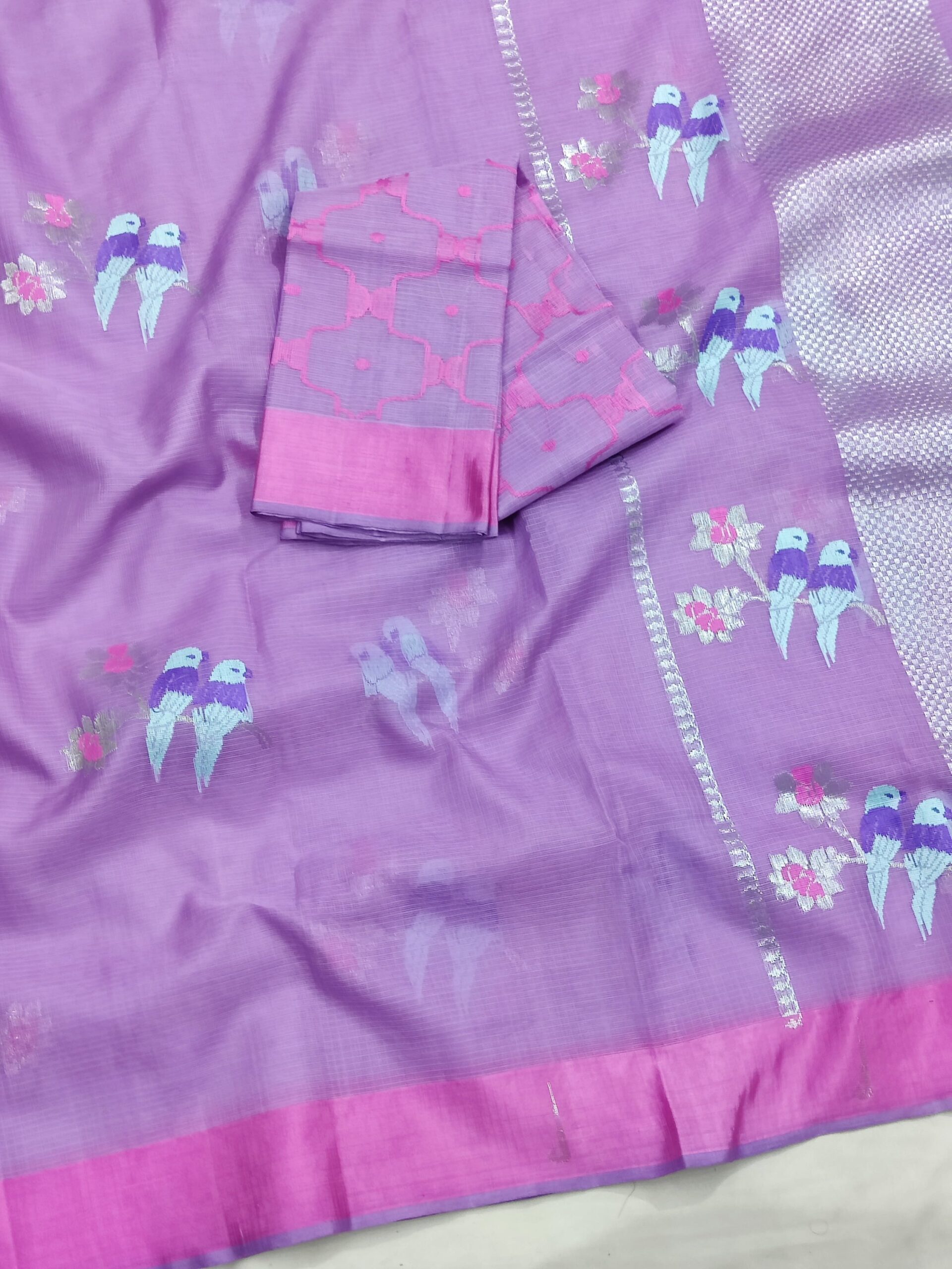 PURE ZARIKOTA HANDLOOM BUTA SAREE WITH BLOUSE B1567 - Image 2