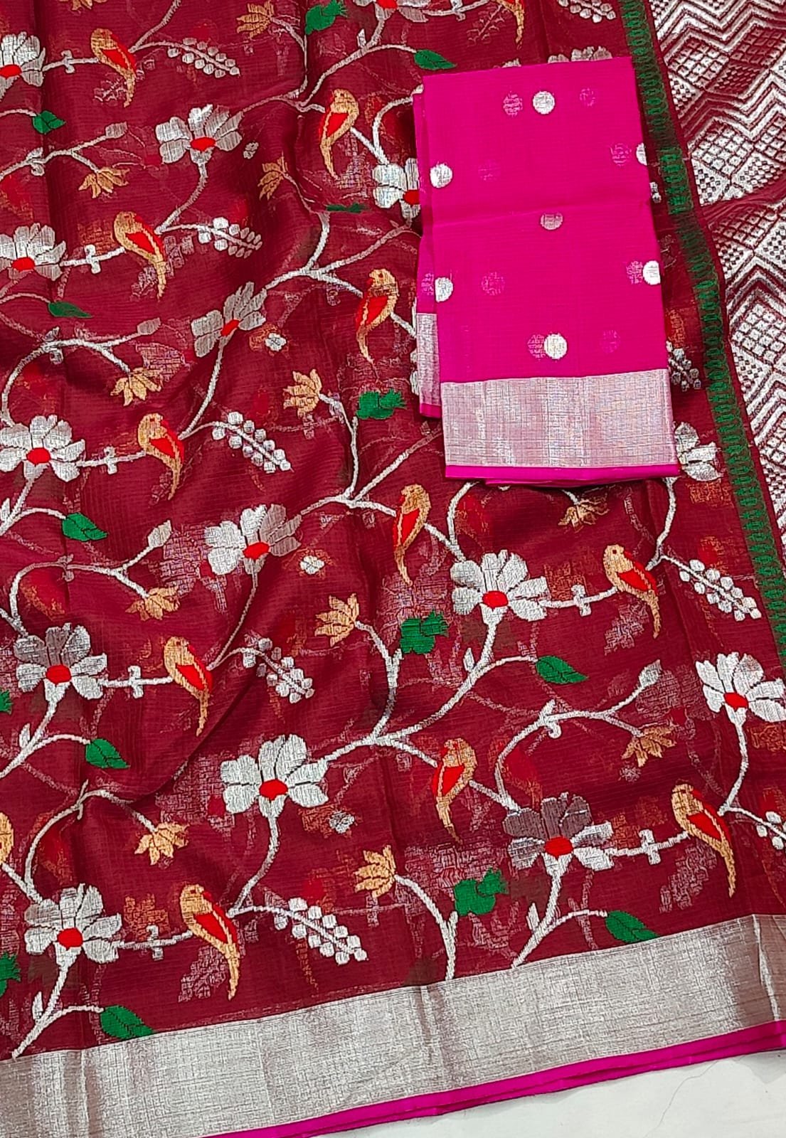 PURE ALL OVER JAAL ZARIKOTA HANDLOOM SAREE WITH BLOUSE_J532 - Image 2
