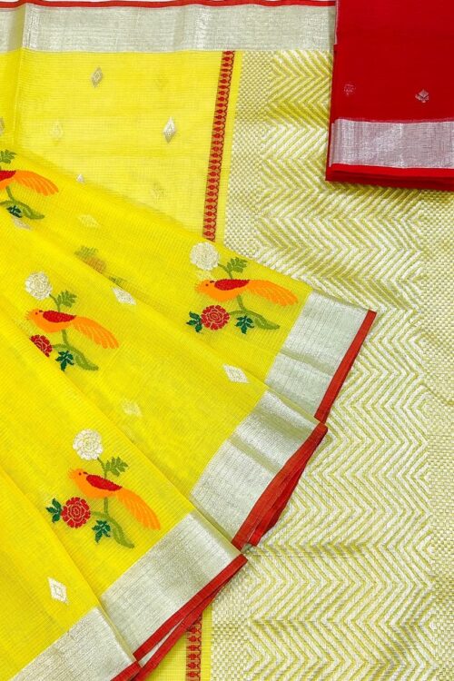 PURE ZARIKOTA HANDLOOM BUTA SAREE WITH BLOUSE B1575
