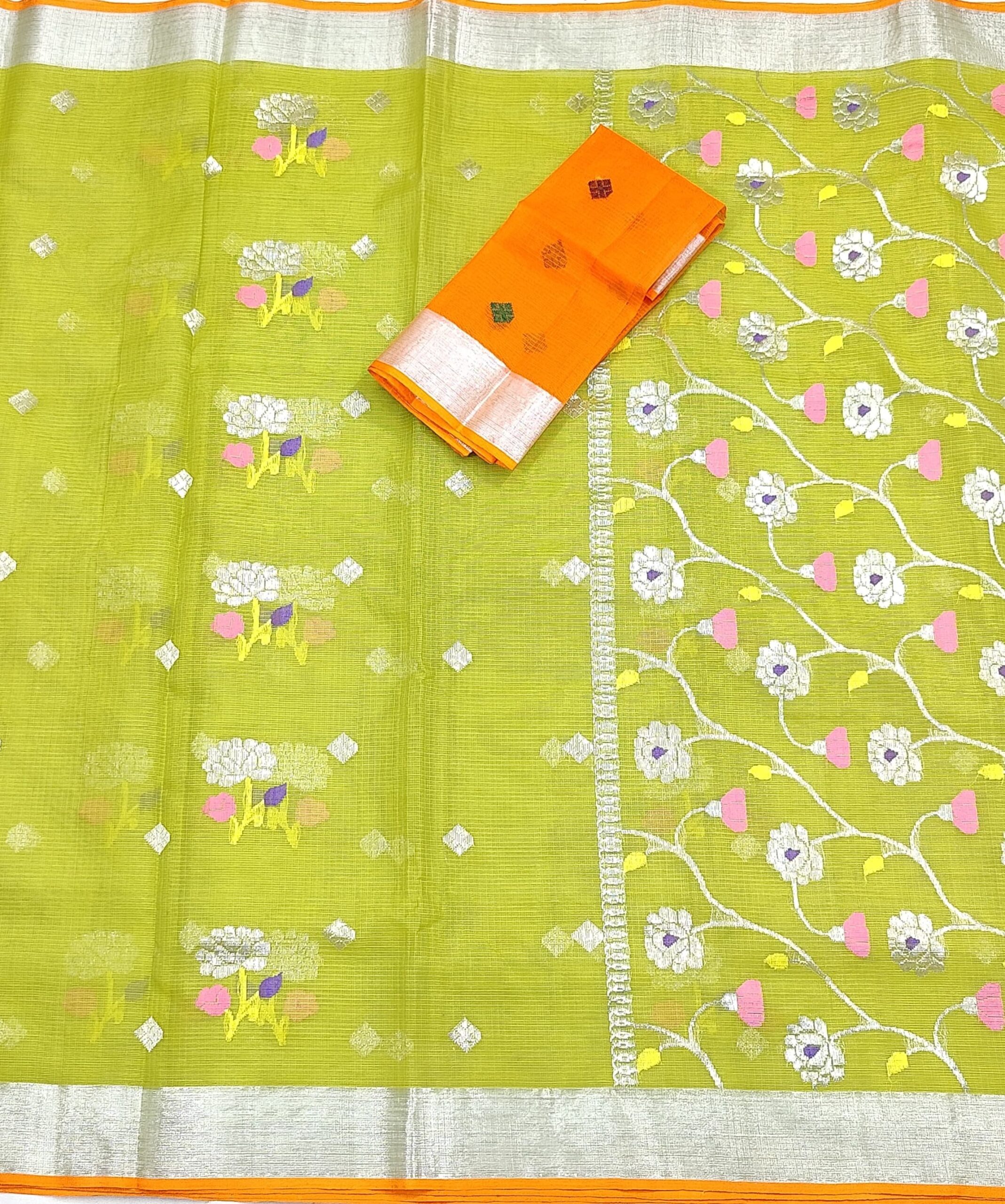 PURE ZARIKOTA HANDLOOM BUTA SAREE WITH BLOUSE B1582 - Image 3