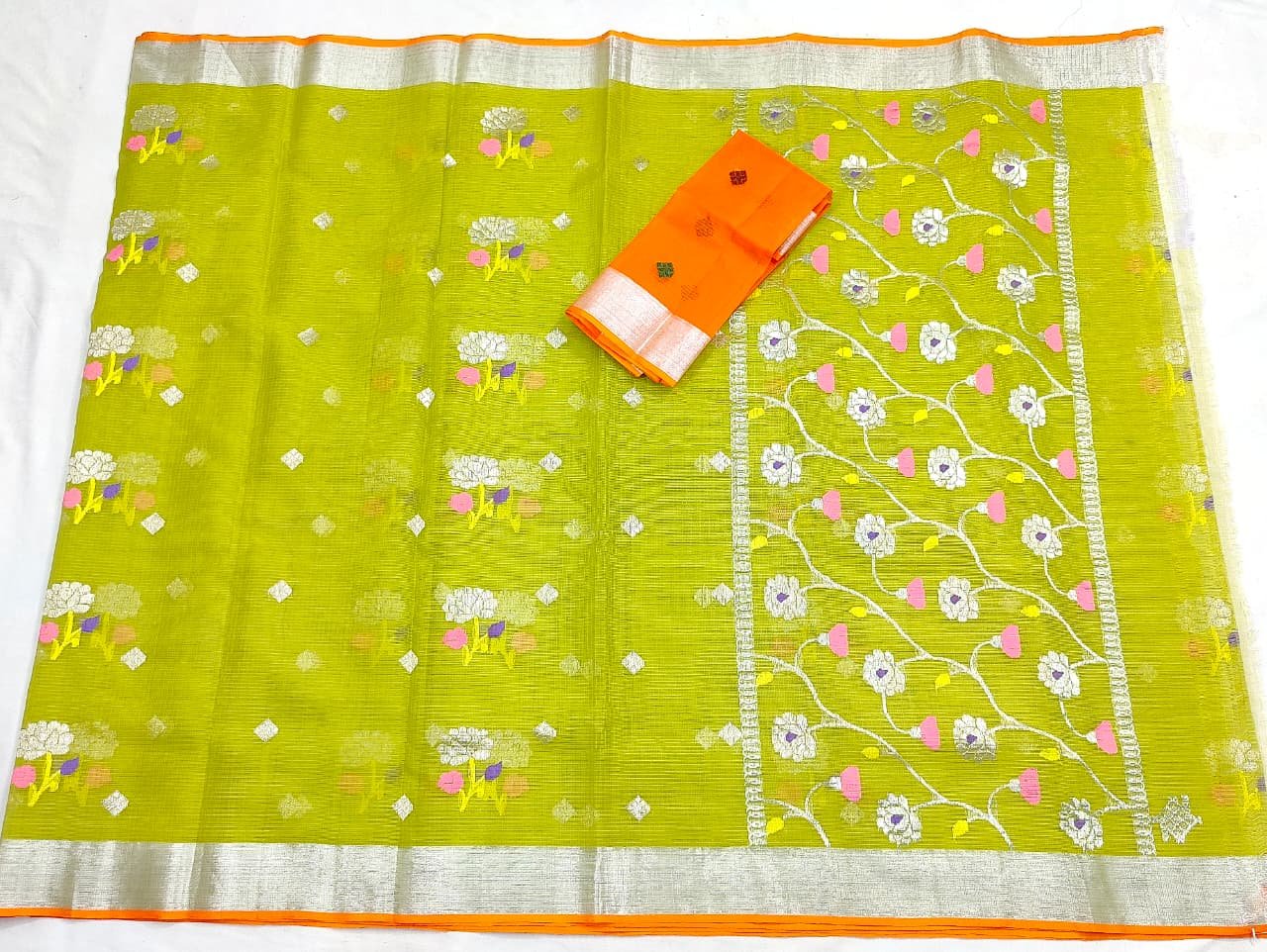 PURE ZARIKOTA HANDLOOM BUTA SAREE WITH BLOUSE B1582 - Image 4