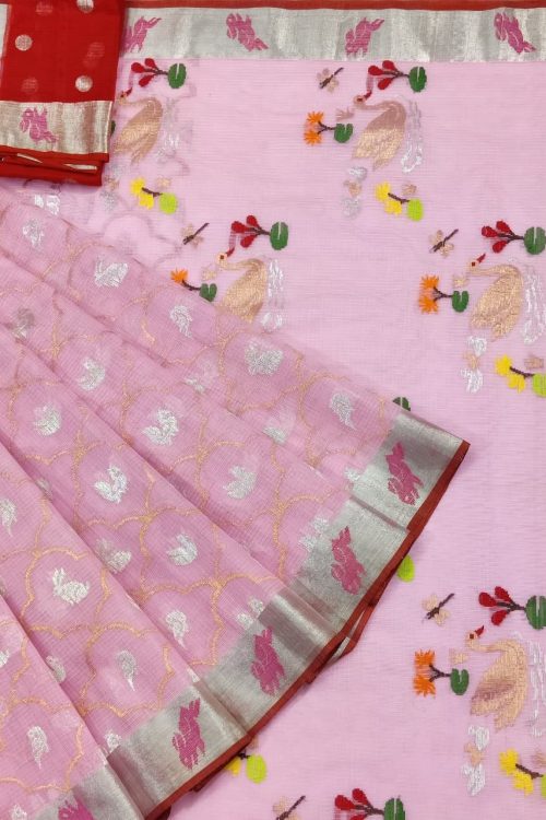 PURE ALL OVER JAAL ZARIKOTA HANDLOOM SAREE WITH BLOUSE_J554