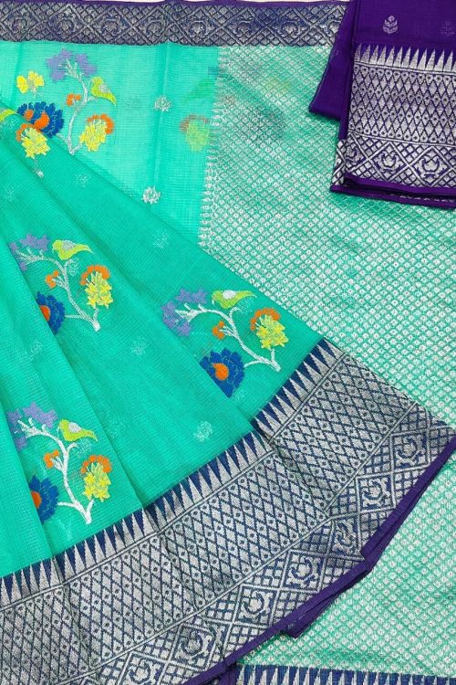 PURE BOTH SIDE KANCHI BORDER ZARIKOTA HANDLOOM SAREE K-46